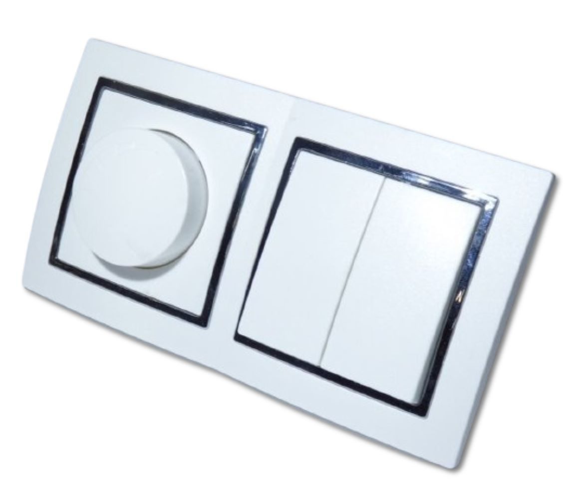 Schalter 9539 Levina S 2-er 1xSerien 1x Dimmer 300 W silb. Rand