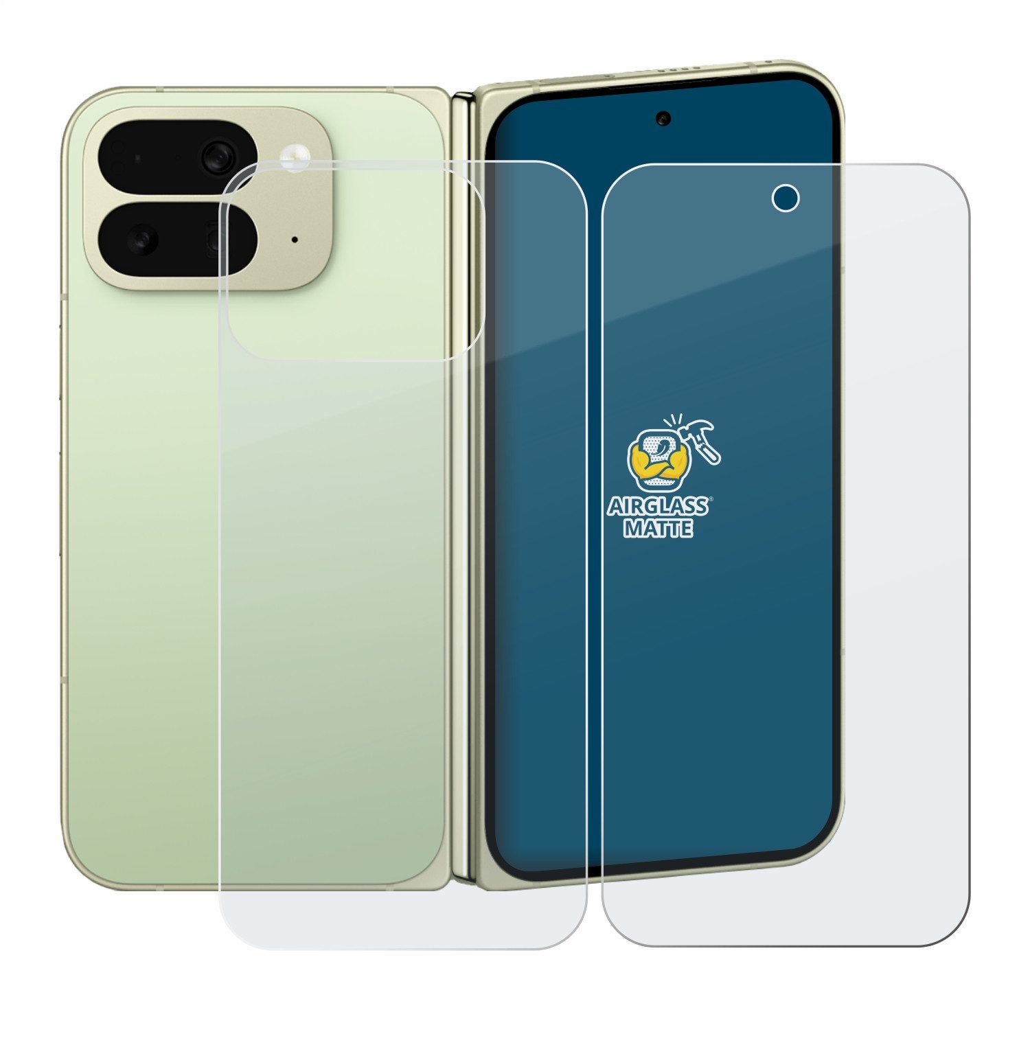 BROTECT Displayschutzglas Folie für Google Pixel 10 Pro Fold (Display+Rückseite), Schutzfolie Glas Panzer Display Schutz matt