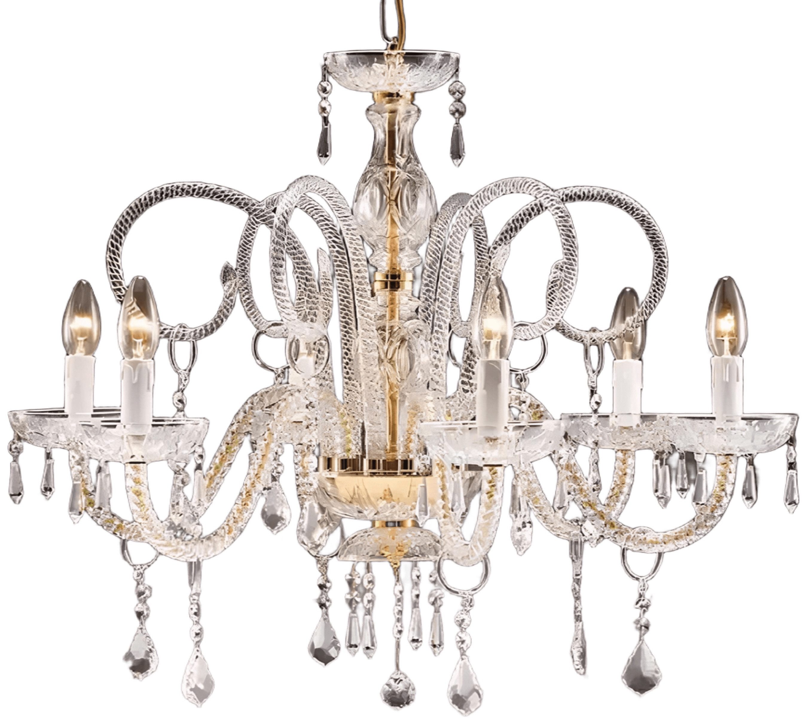 Xlmoebel Kronleuchter Elegante Deckenleuchte mit Kristallverzierung in edlem Design, Hergestellt in Italy