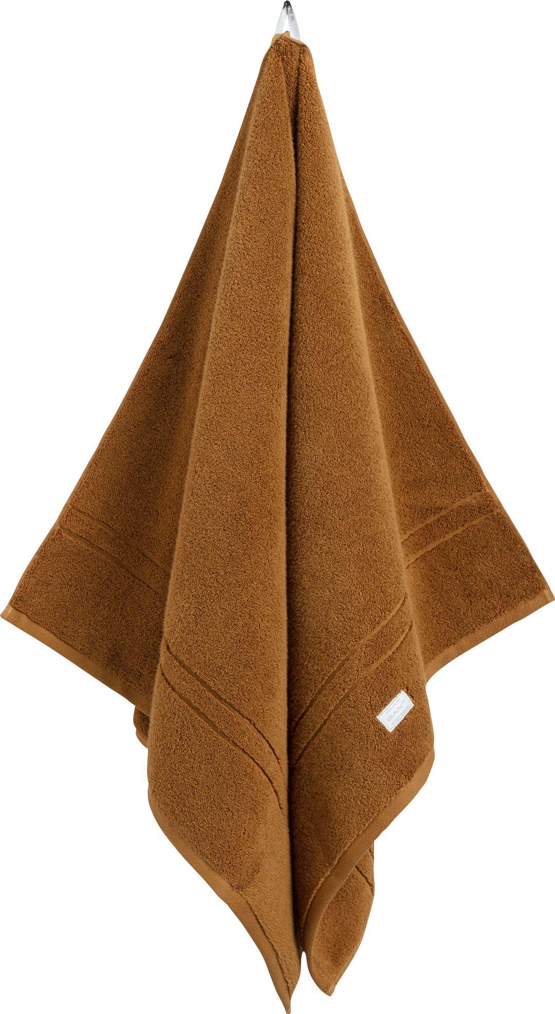 Gant Handtücher Organic brown aus (2-St), suede Premium, Walkfrottier Bio-Baumwolle 100