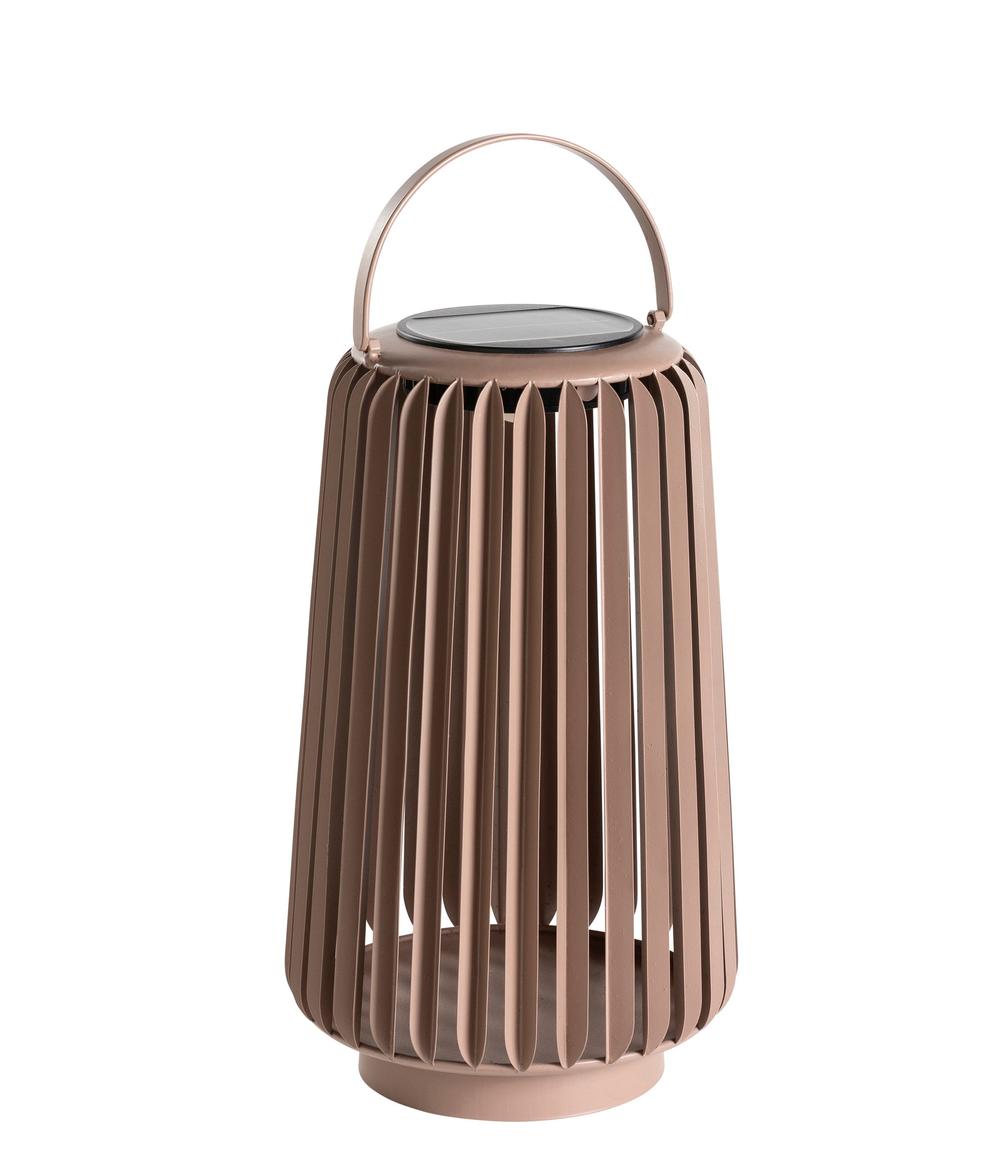 Dehner LED Solarleuchte Amira, Solar-Laterne, Metall & Kunststoff, verschiedene Größen, beige, Warmweiß, Dämmerungssensor, Solar