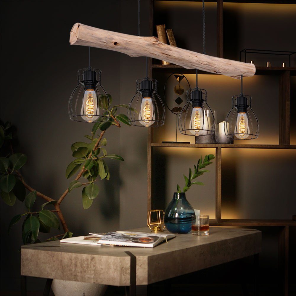 Hängeleuchte, Holz mit Design Leuchtmittel nicht inklusive, Lampenschirmen Gitter etc-shop Hängeleuchte