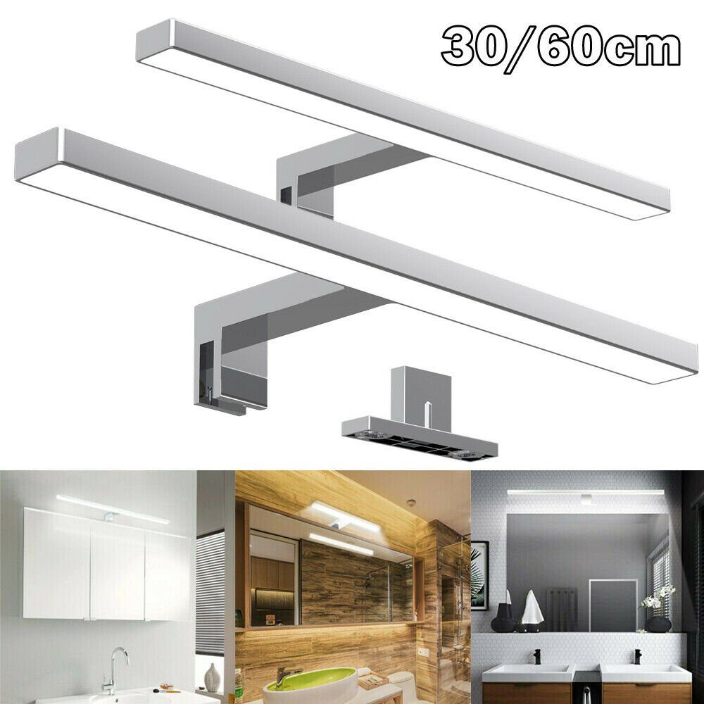 Schminklicht Spiegelleuchte Wandleuchte LED integriert, Kaltesweiß oyajia 30cm fest Aluminium ‎Kaltweiß, LED 60cm, Bad IP44 Spiegelleuchte / Schranklampe Spiegellampe 30cm LED Badlampe Wandleuchte 6000K,