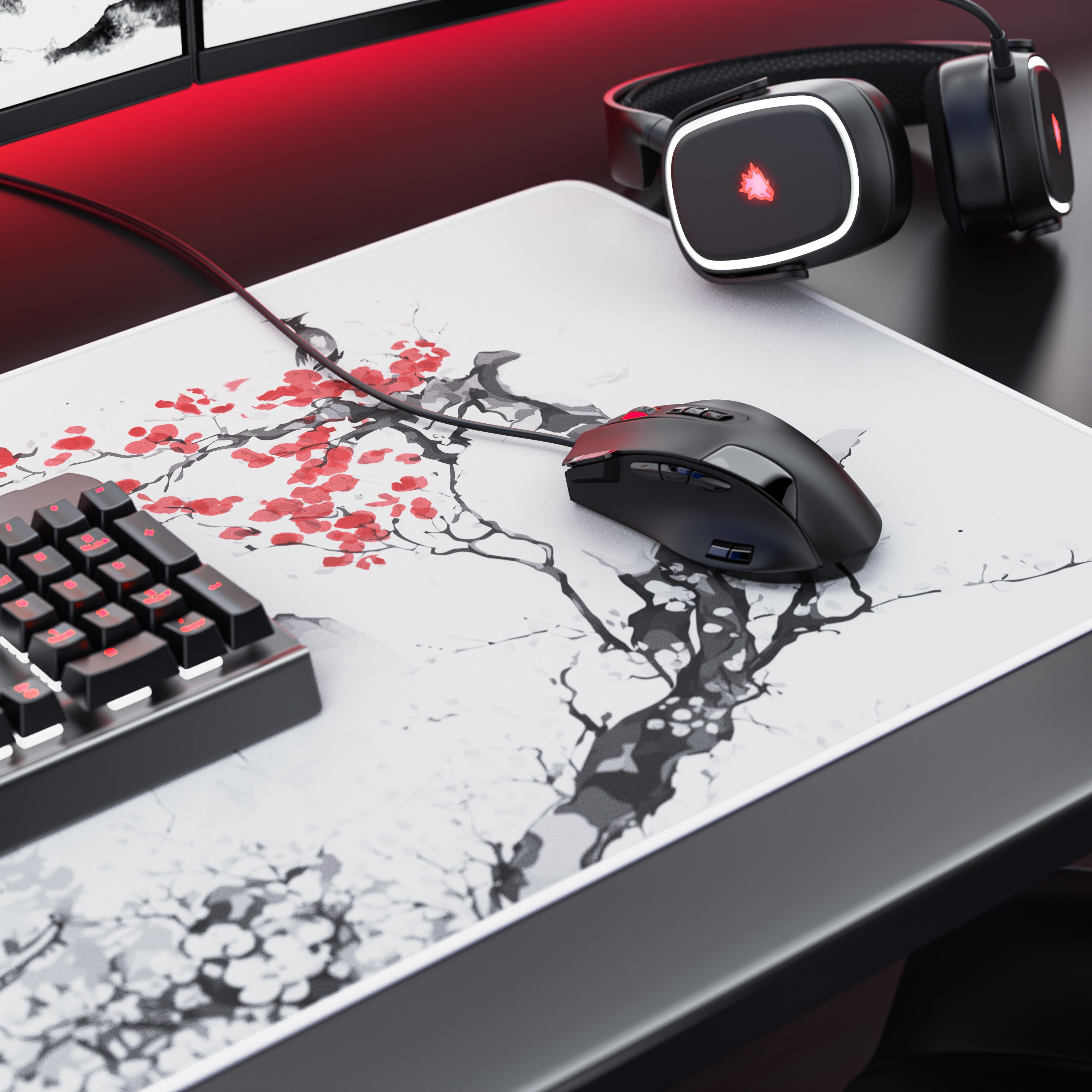 Titanwolf Gaming Mauspad XXL Speed Mousepad 900 x 400 x 3 mm, Schreibtischauflage, abwaschbar (1-St), rutschfeste Rückseite, Geschwindigkeit & Präzision, Japan  – Bild 5 von 5