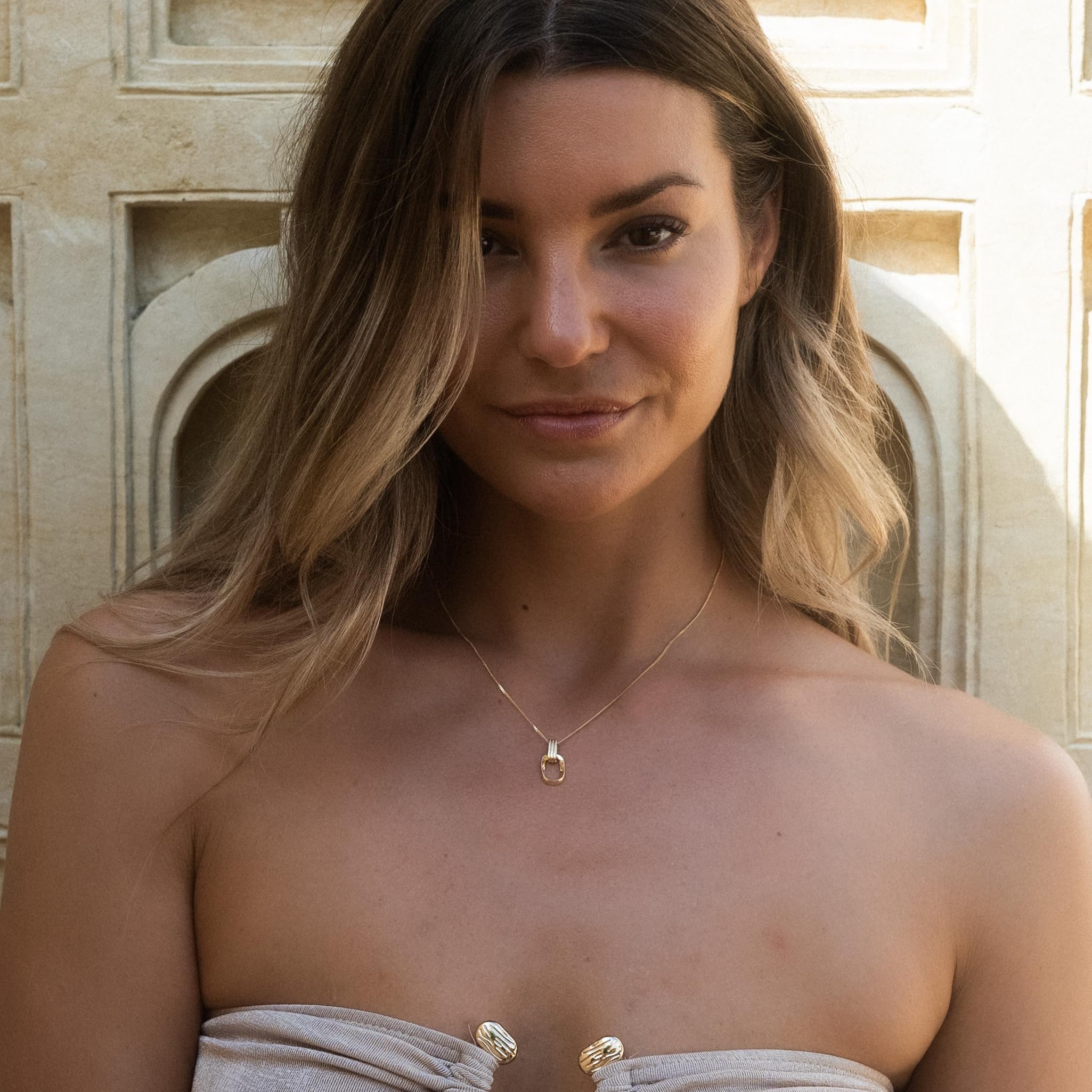 Made by Nami Kette mit Anhänger 925 Sterling Silber Damen Gold mit ineinand günstig online kaufen