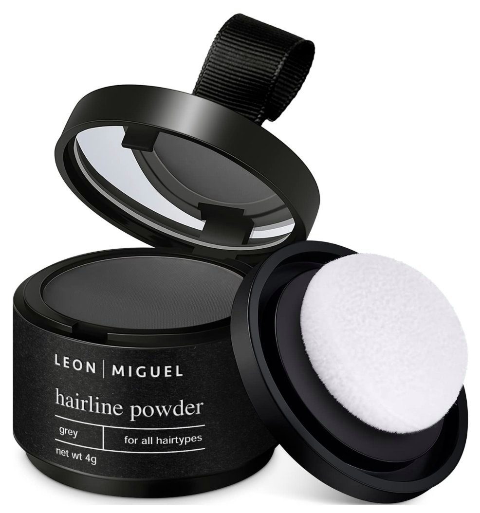 Leon Miguel Haaransatz-Farbpuder Hairline Powder - Haar Concealer zum Ansatz kaschieren - 4g, Ohne Rückstände