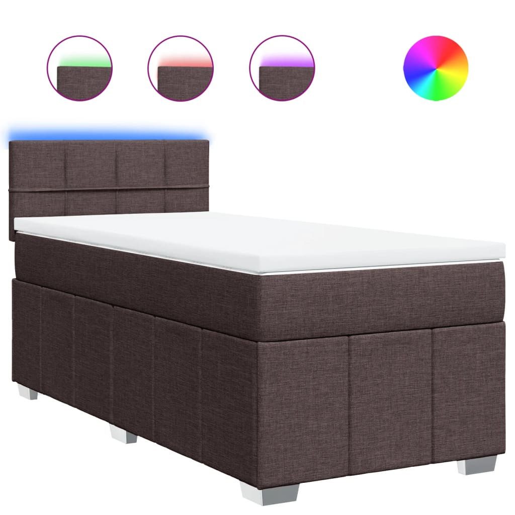 vidaXL Bett Boxspringbett mit Matratze Dunkelbraun günstig online kaufen