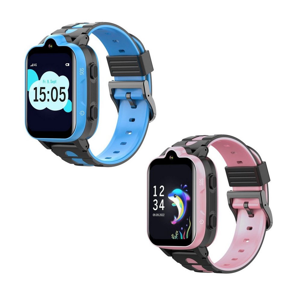 Beafon Kids Smartwatch SW1 Smartwatch (4,31 cm/1,7 Zoll), Sprachanruf /  Videoanruf, Sprachchat, Schrittzähler