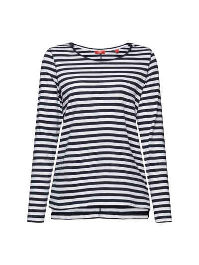 Esprit Langarmshirt Longsleeve mit Streifen (1-tlg)