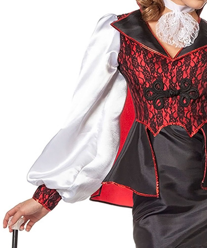 Karneval-Klamotten Vampir-Kostüm Damen Vampirkleid Figurbetontes Kleid Gothic, Sexy Vampir Kleid in schwarz rot Frauenkostüm Halloween