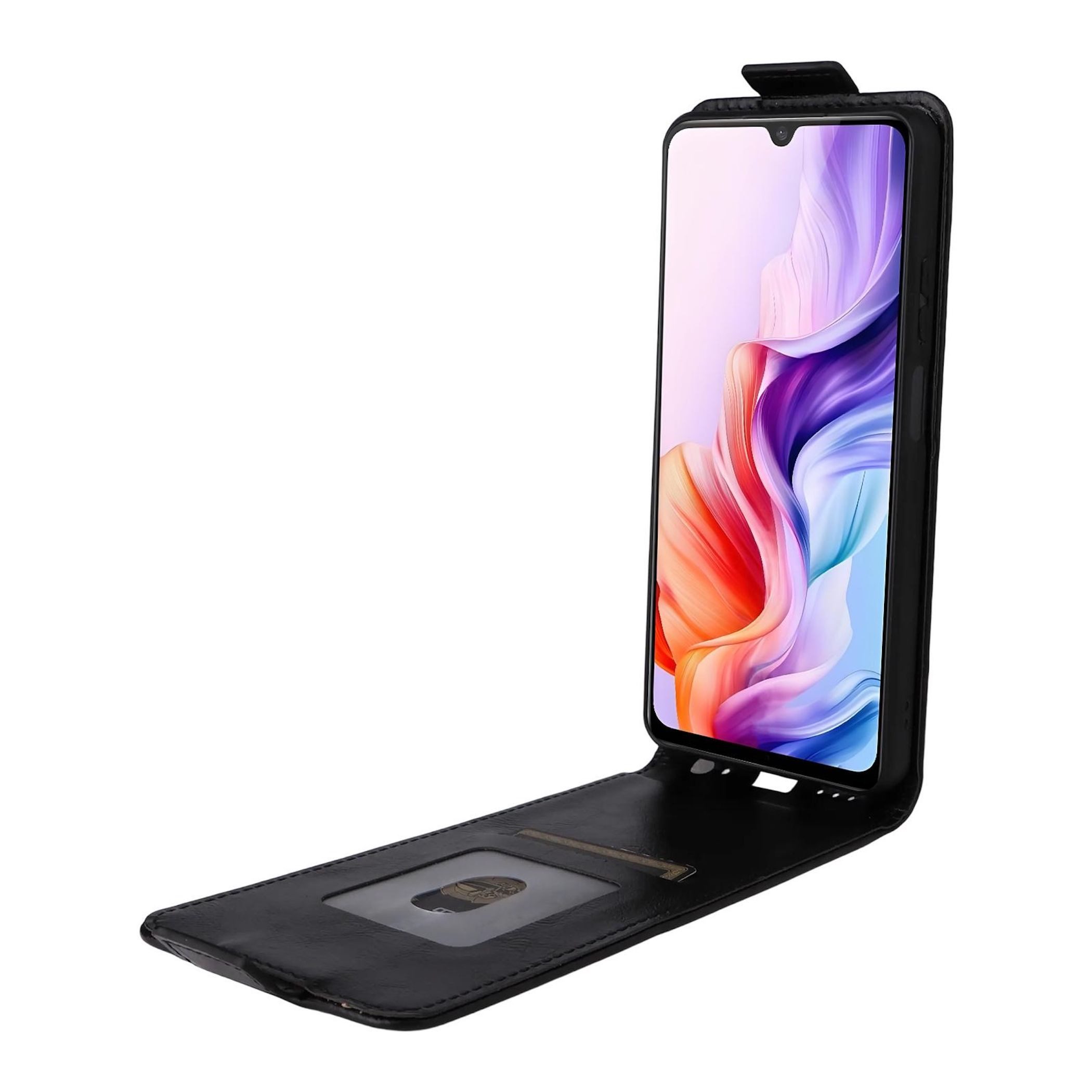 Wigento Smartphone-Hülle Für ZTE Blade V70 Max Magnetisch Flip Kunstleder Schutzhülle Schwarz, Magnetverschluss, Kartenfächer, Halterfunktion