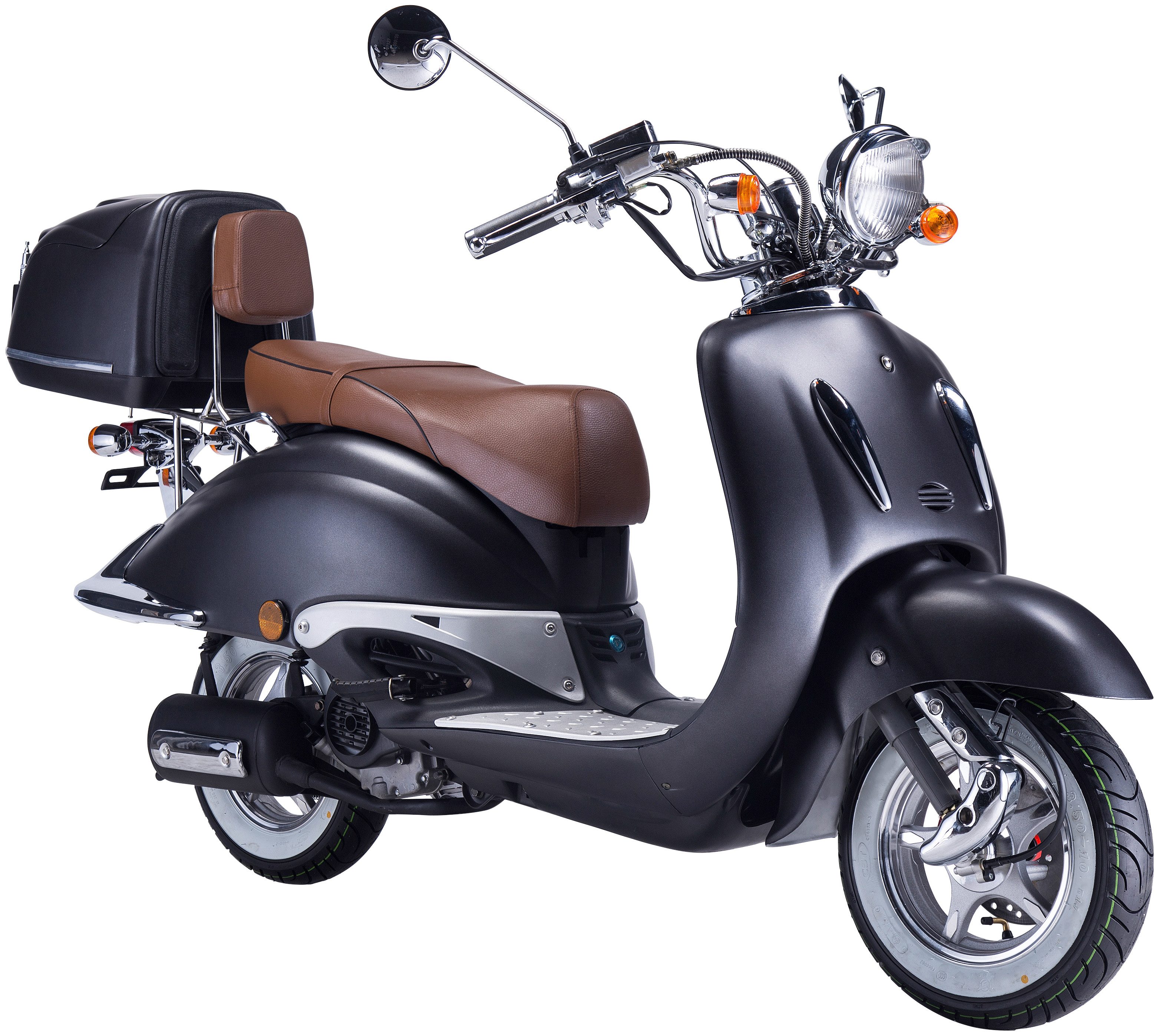 GT UNION Motorroller Strada 125, 124,6 ccm, 85 km/h, Euro 5+, (Set, mit Topcase), Luftgekühlter Motor