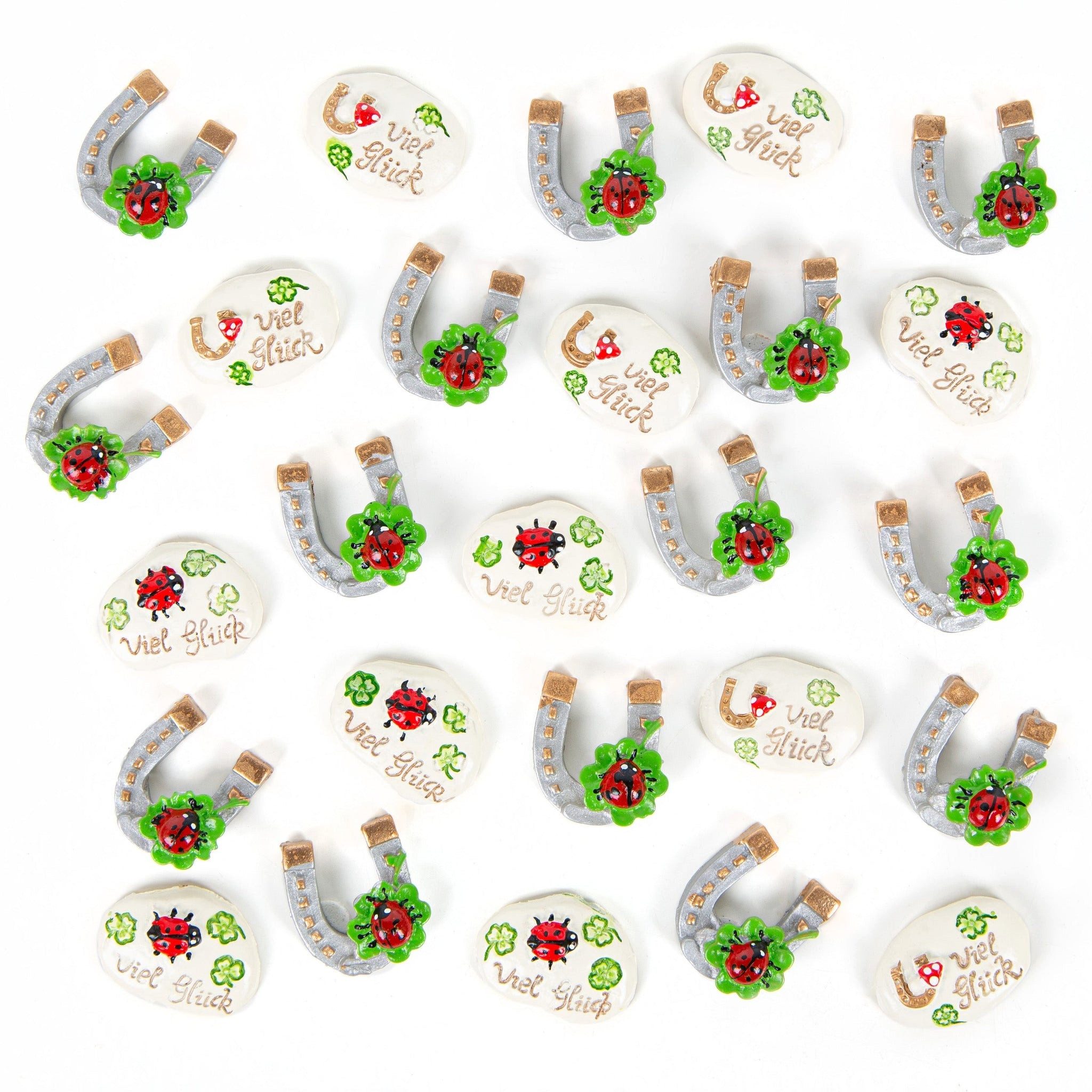 Logbuch-Verlag Dekofigur 26 kleine Mini Glücksbringer - Hufeisen und Glücks günstig online kaufen