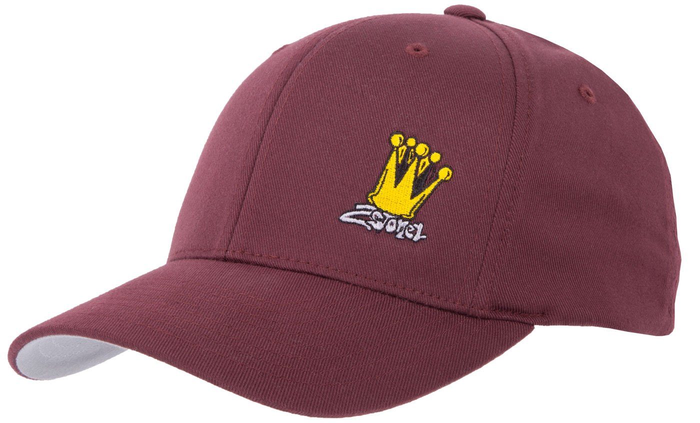 2Stoned Flex Cap Flexfit Cap mit Stick Crown von 2Stoned für Damen, Herren und Kinder hinten geschlossen, verstärkte Front, mittleres Profil Bordeaux