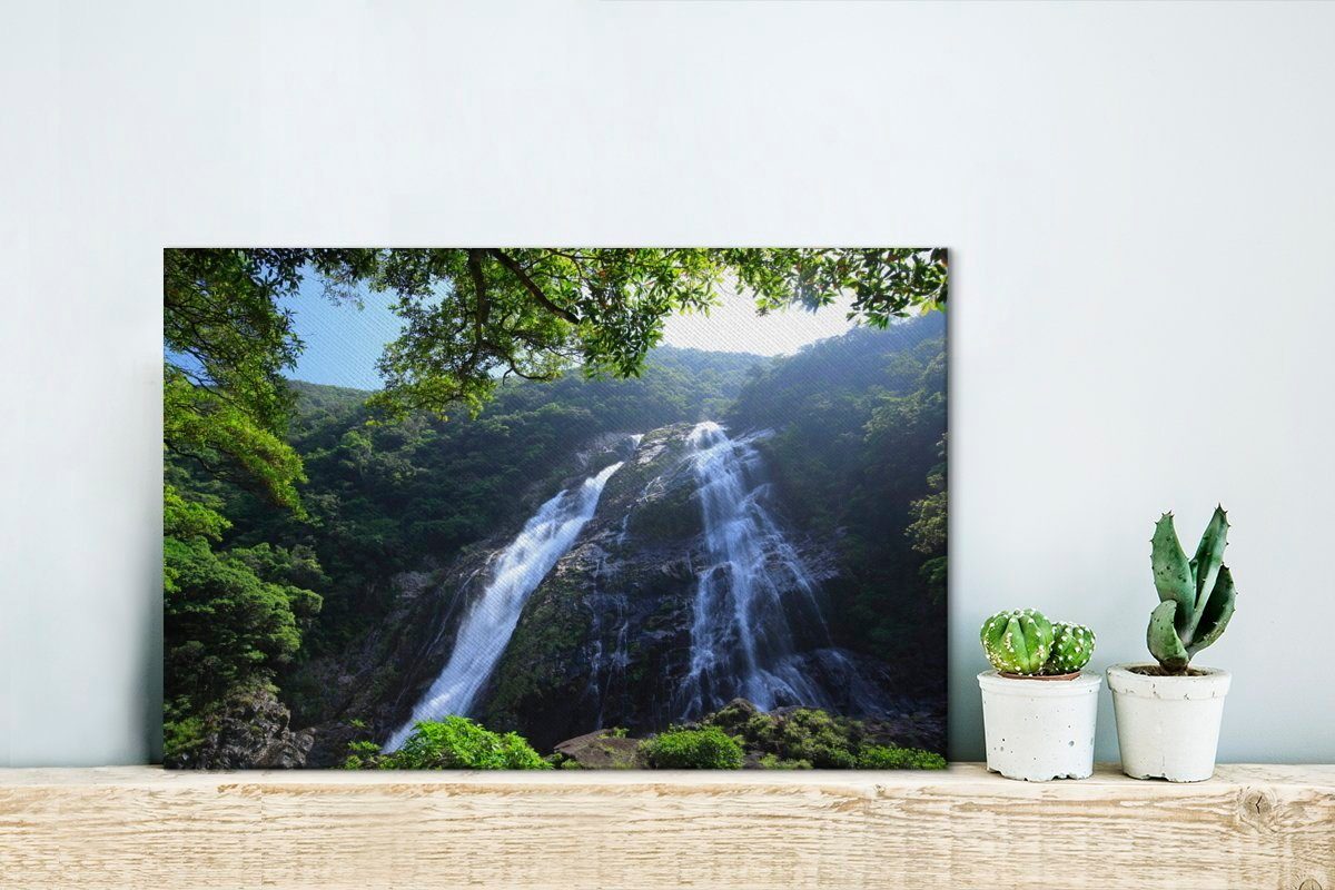 Leinwandbild Insel Aufhängefertig, Ookawa-no-taki-Wasserfall 30x20 auf Wandbild (1 OneMillionCanvasses® japanischen der Leinwandbilder, Yakushima, Wanddeko, St), cm