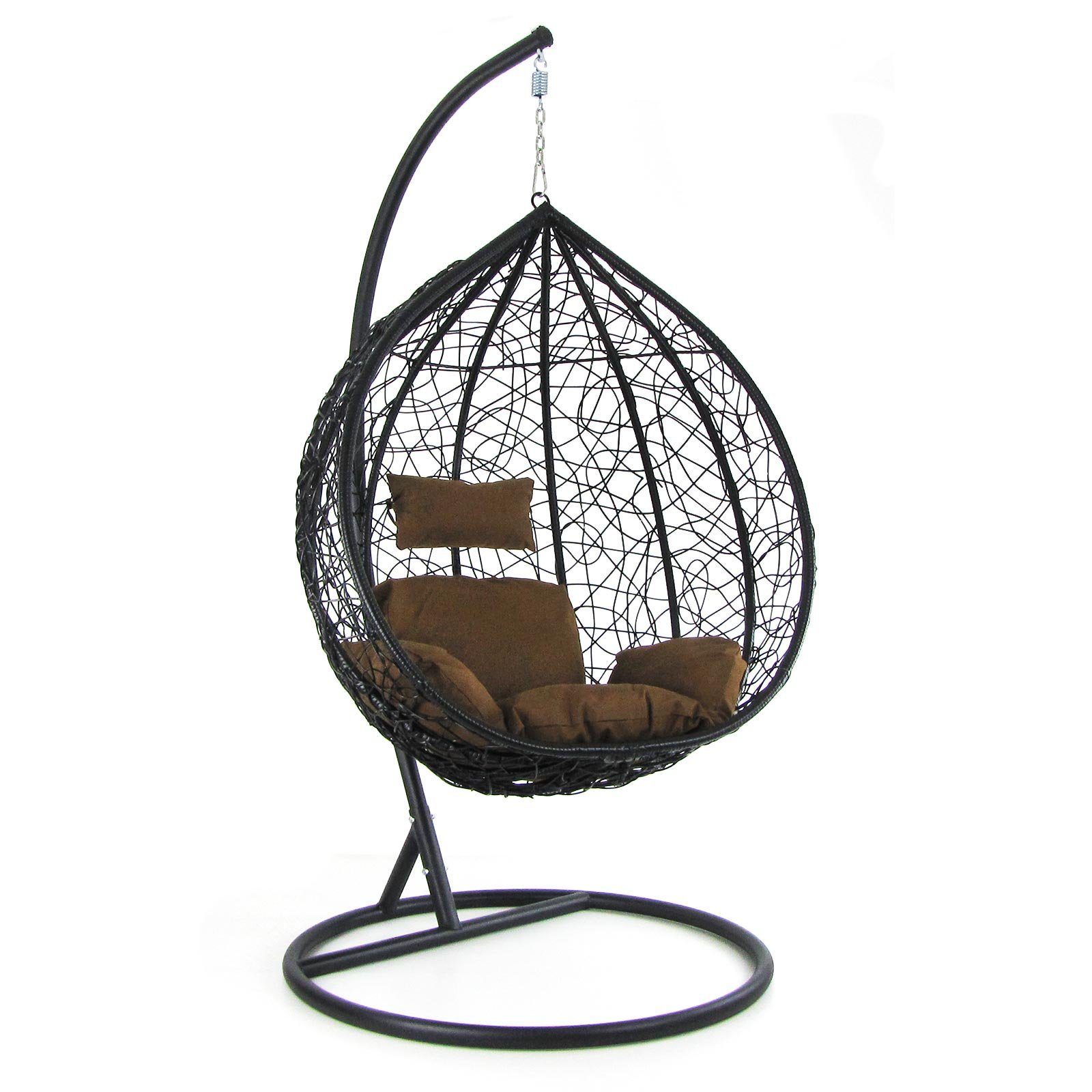 RAMROXX Hängesessel »Luxus Hängesessel Schaukel Korb Polyrattan mit