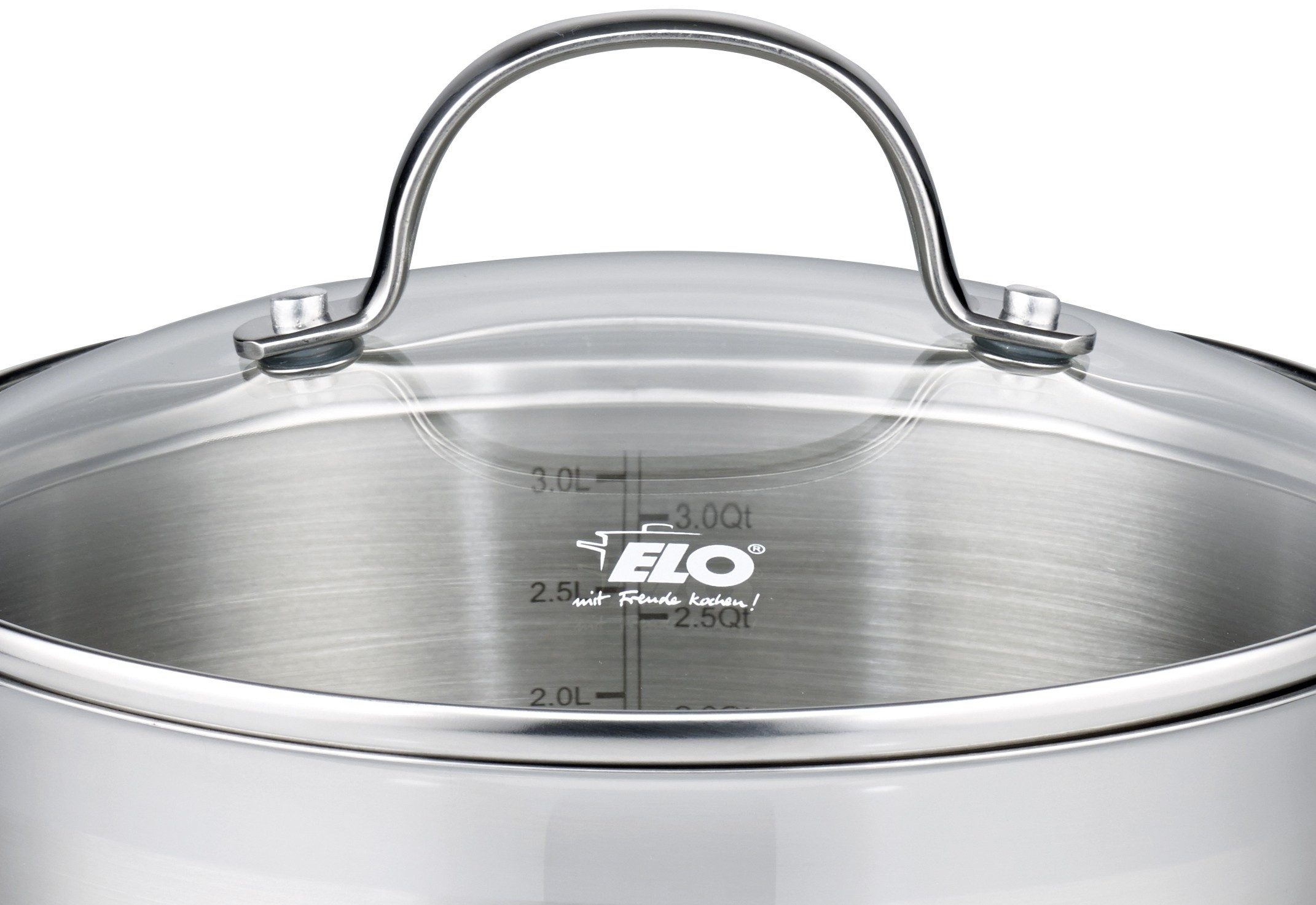 Elo Topf-Set Top Collection, Edelstahl 18/10 (Set, 9-tlg., je 1 Fleischtopf 16/20/24 cm, Bratentopf 20 cm, Stielkasserolle 16 cm), Induktion