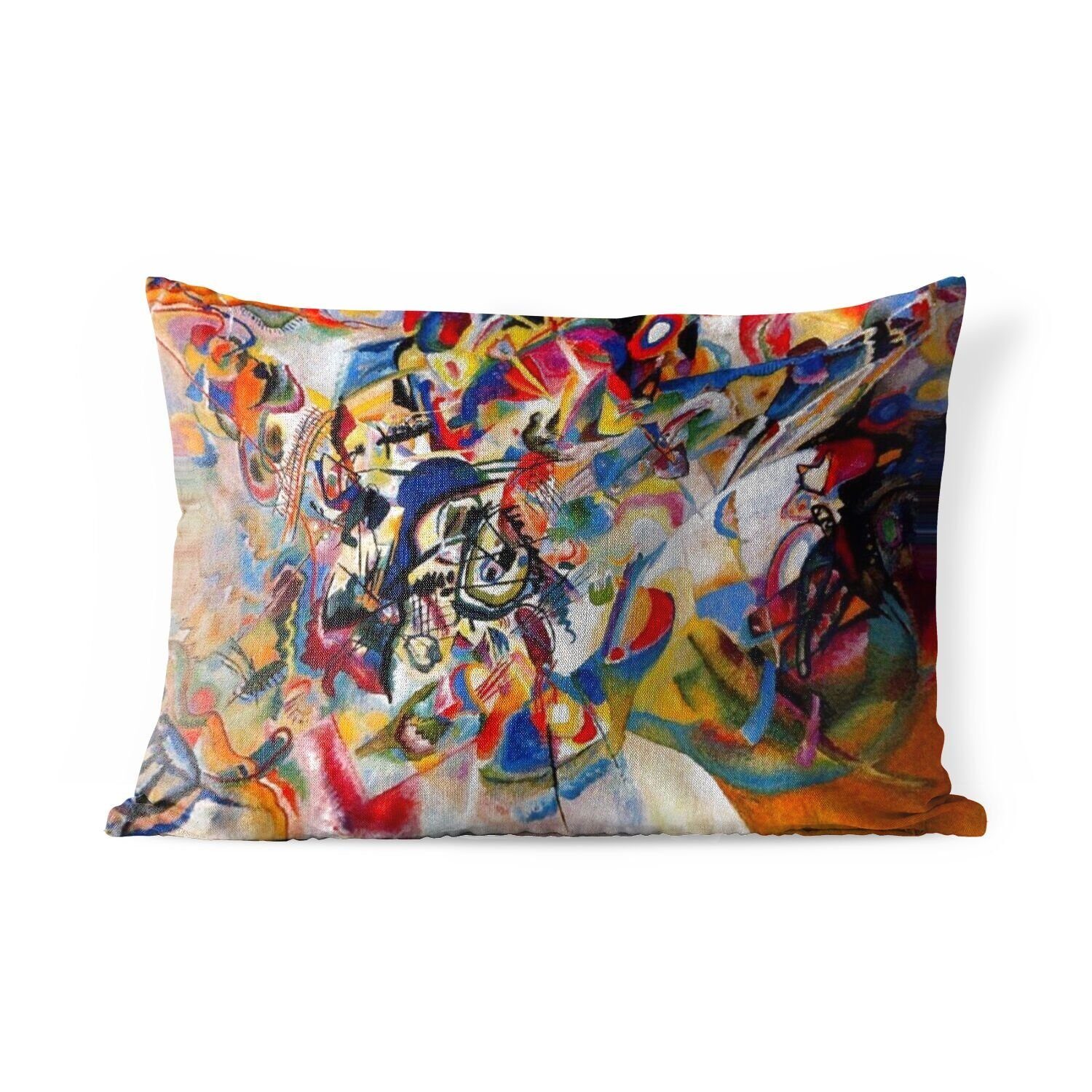 MuchoWow Dekokissen Komposition 7 - Gemälde von Wassily Kandinsky, Outdoor-Dekorationskissen, Polyester, Dekokissenbezug, Kissenhülle