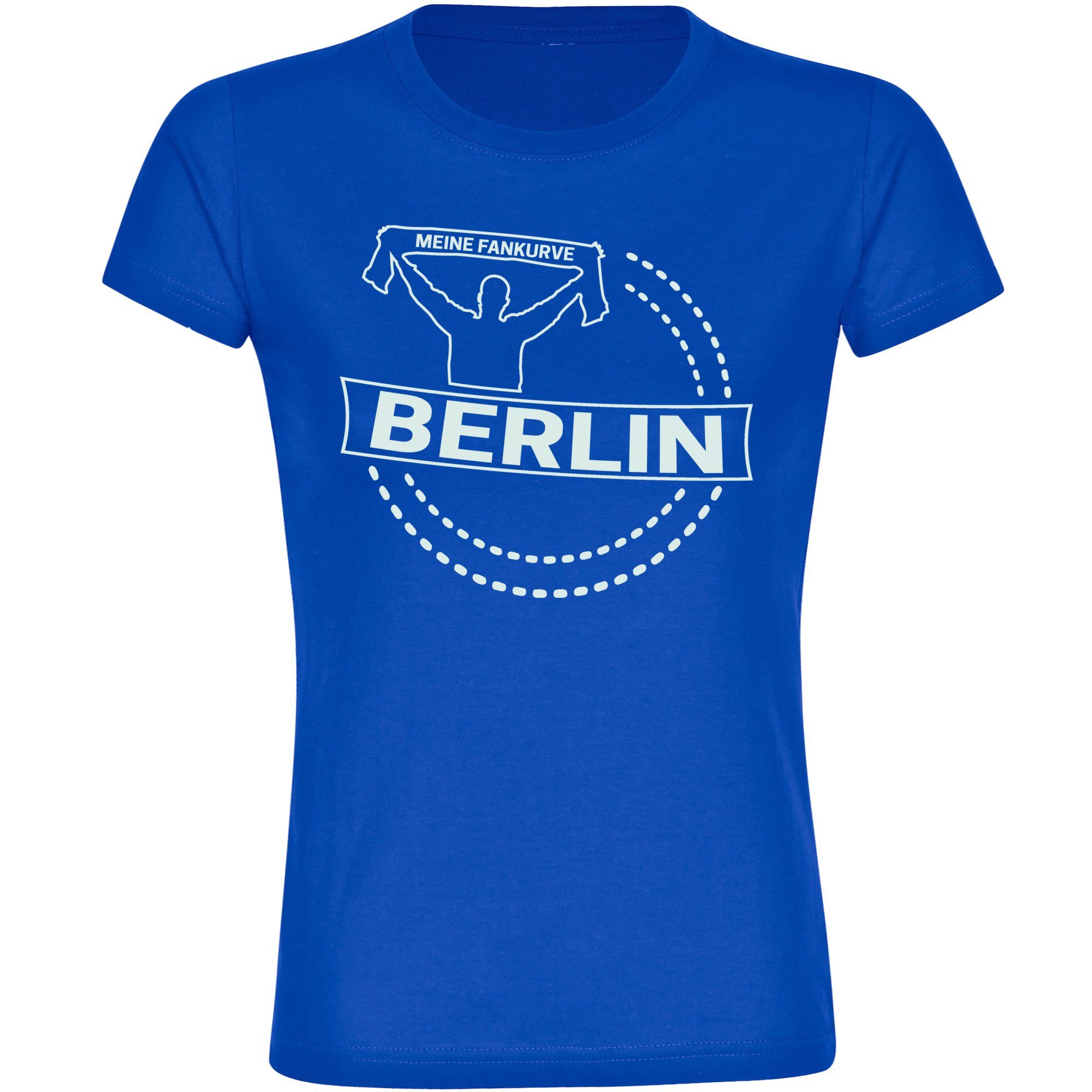 multifanshop T-Shirt Damen Berlin blau - Meine Fankurve - Frauen