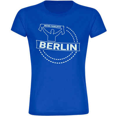 multifanshop T-Shirt Damen Berlin blau - Meine Fankurve - Frauen