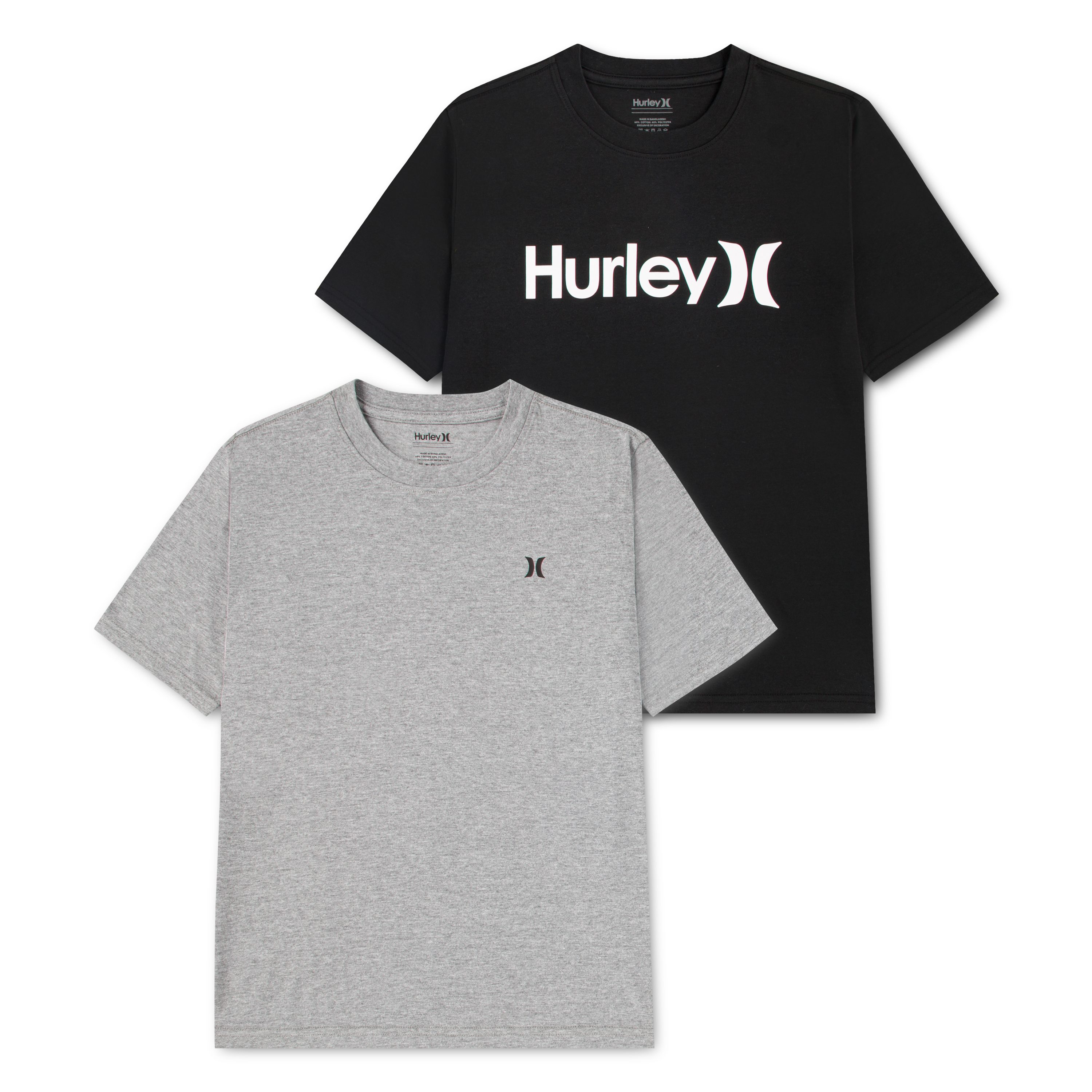 Hurley T-Shirt CORE LOGO TEE 2PK HRLB-2K-9304 (Packung, 2-tlg., 2) bequeme Passform, für Jugendliche, pflegeleicht