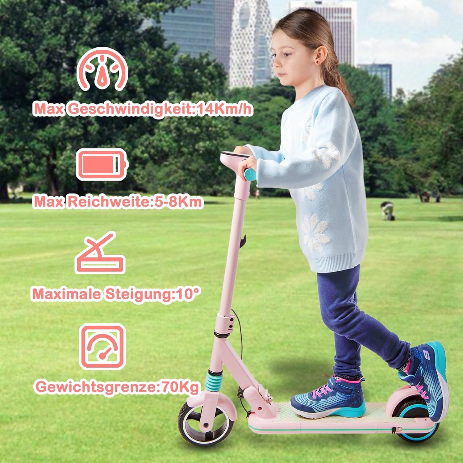 DOTMALL Elektro-Kinderroller S3 mit LED-Anzeige, Faltbarer,Geschenk günstig online kaufen