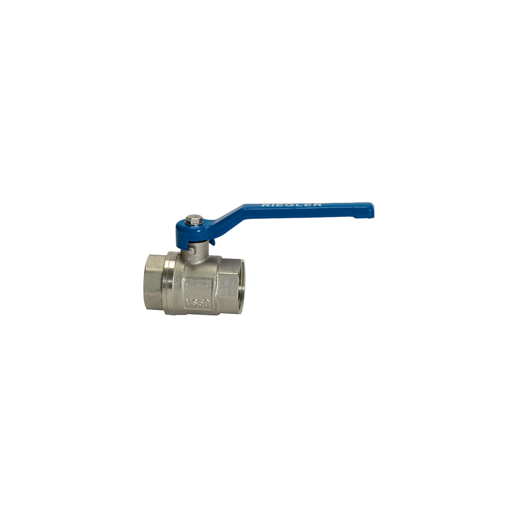 RIEGLER Kugelhahn Riegler Kugelhahn »valve line«, Handhebel blau, MS vern., IG/IG, G 3/8