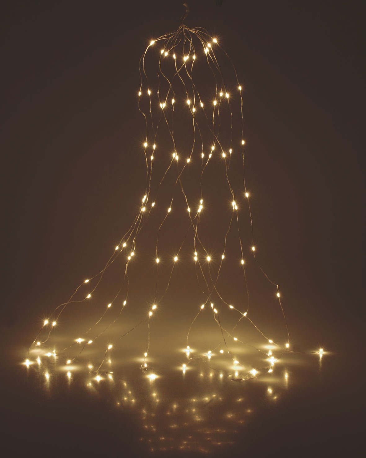 Spetebo LED-Lichterkette Micro LED Draht Lichterkette - warm weiß / 300 LED, 300-flammig, Drahtlichterkette Leuchtdraht Deko Beleuchtung Weihnachten