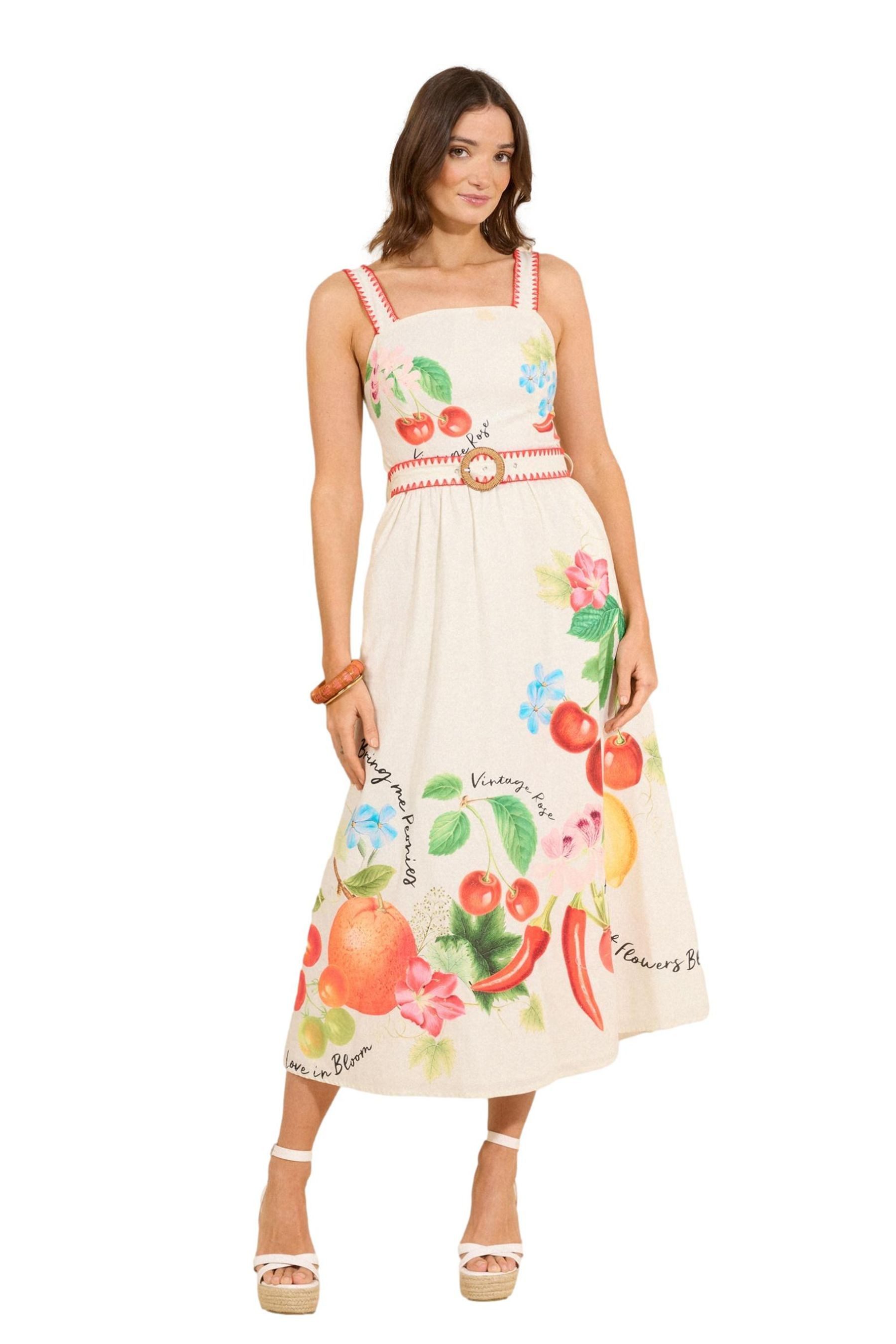Love & Roses Sommerkleid Love & Roses Sommerkleid mit Gürtel, Regular (1-tlg)