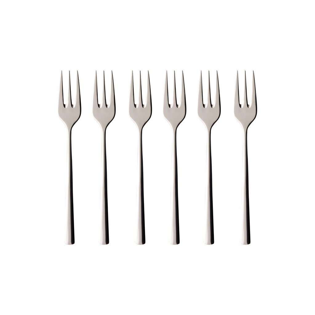 Villeroy & Boch Kuchengabel Piemont Kuchengabel, 6 Stück (6 Stück), Edelstahl, 6 Stck, spülmaschinenfest