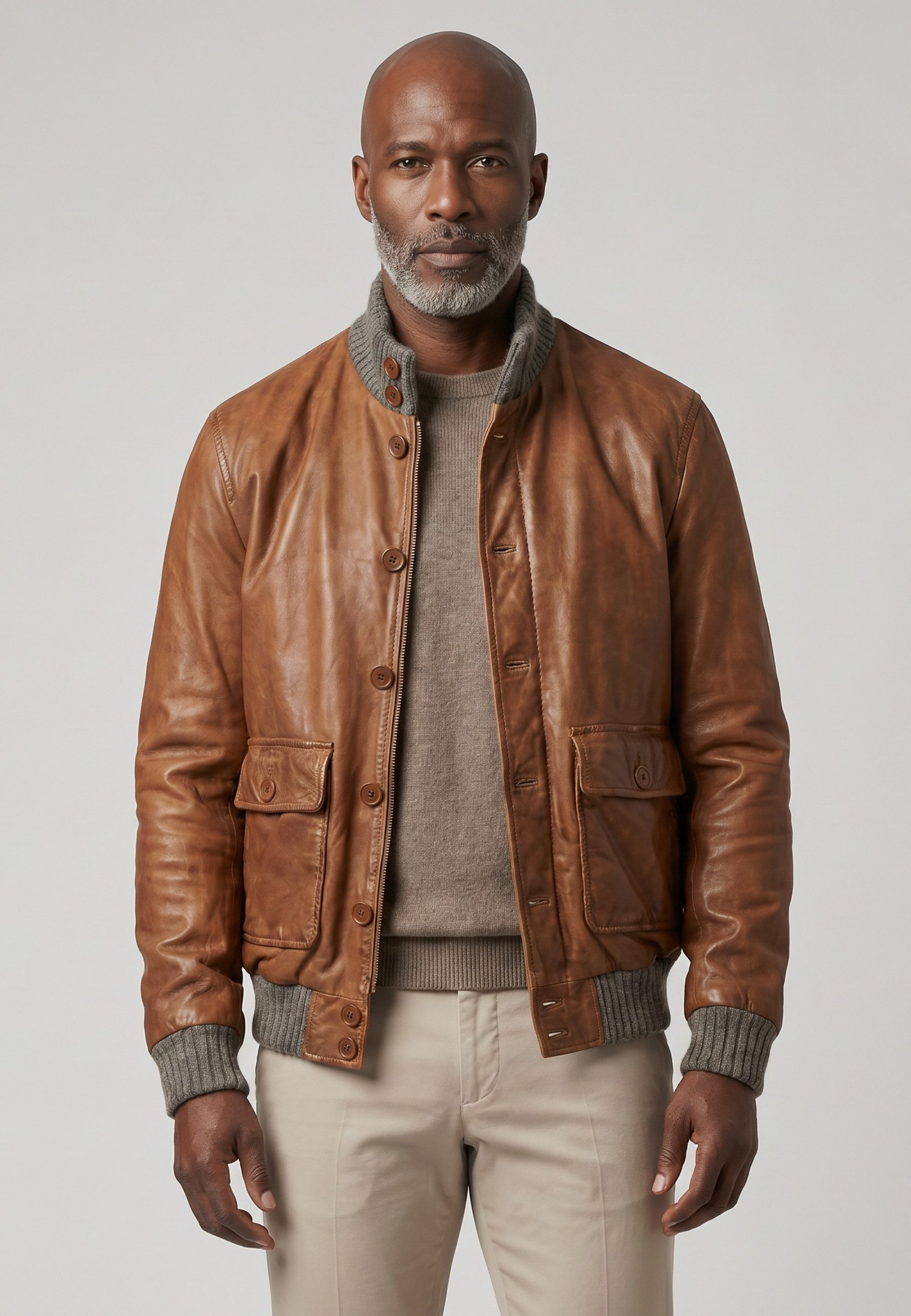RICANO Lederjacke Gabriel Handgefertigt aus echtem Leder