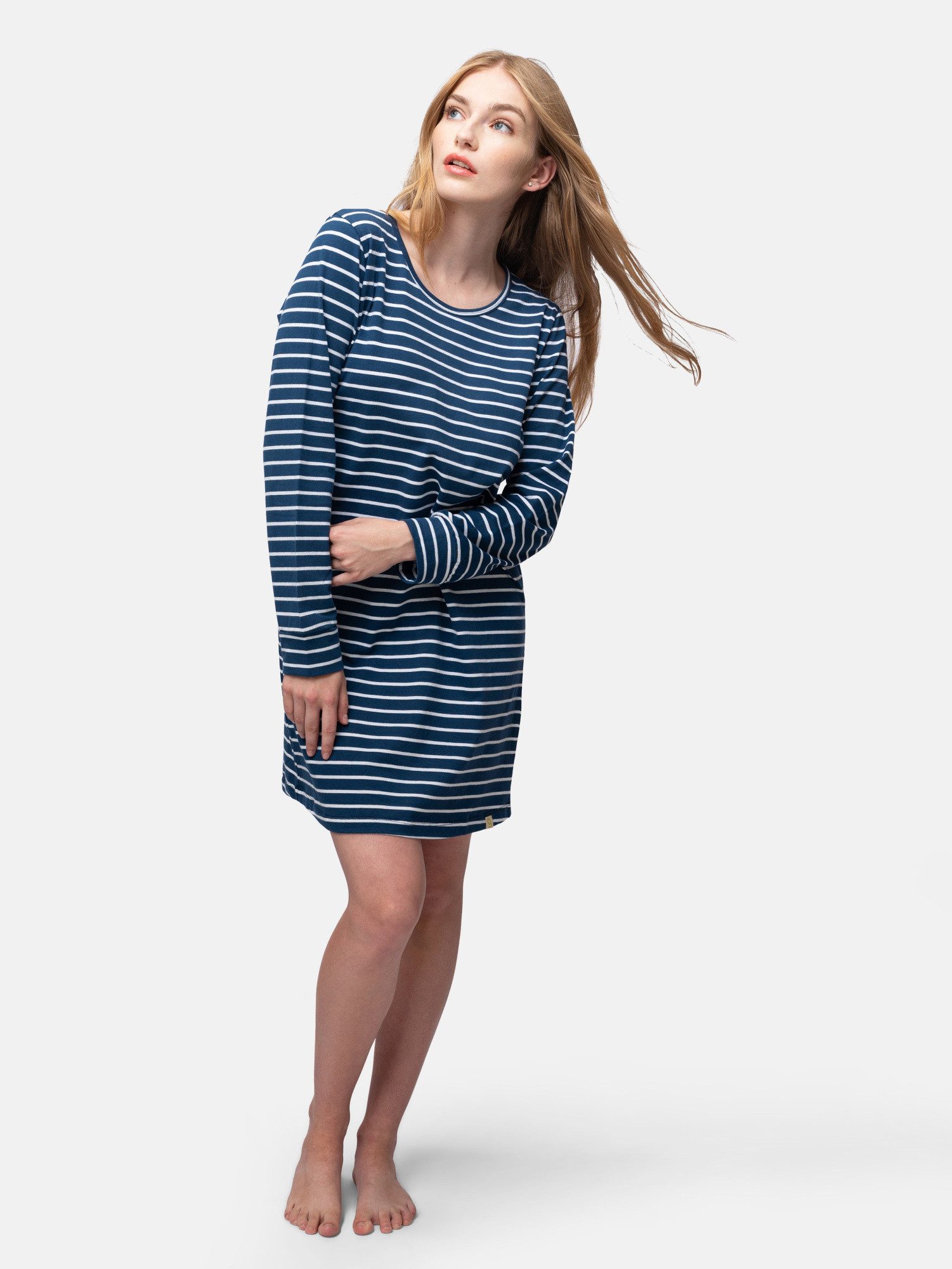 greenjama Sleepshirt geringelt, Biobaumwolle
