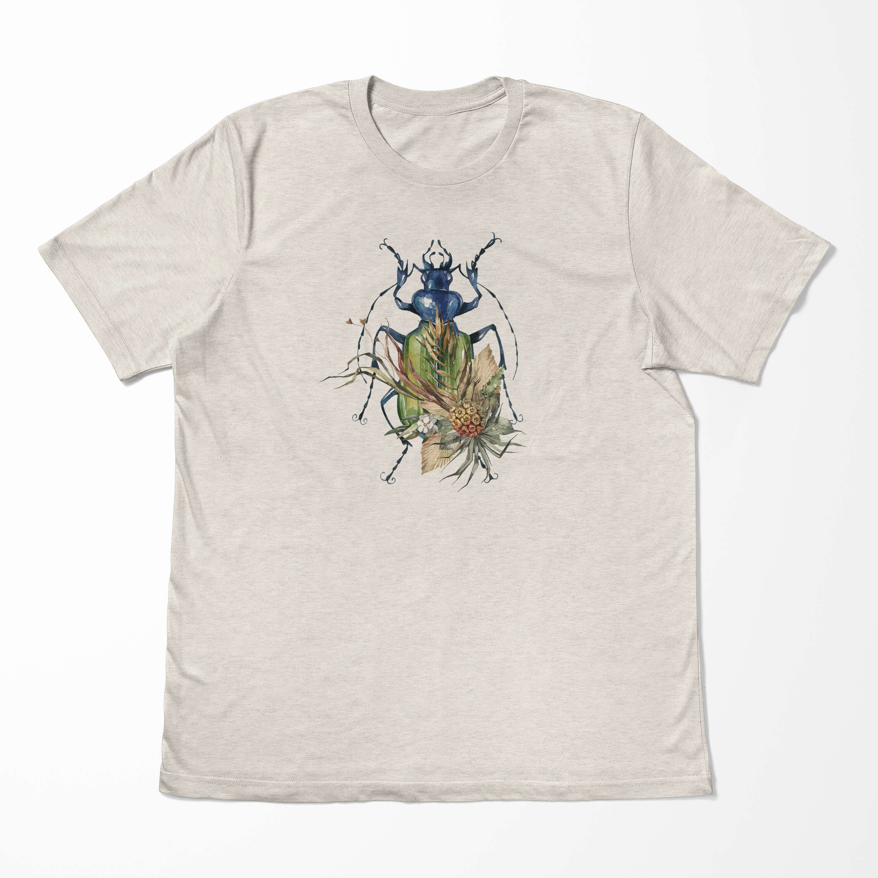Organic 100% Farbe Herren T-Shirt Ökomode T-Shirt Aquarell Käfer Motiv (1-tlg) Shirt Bio-Baumwolle Art Nachhaltig Sinus