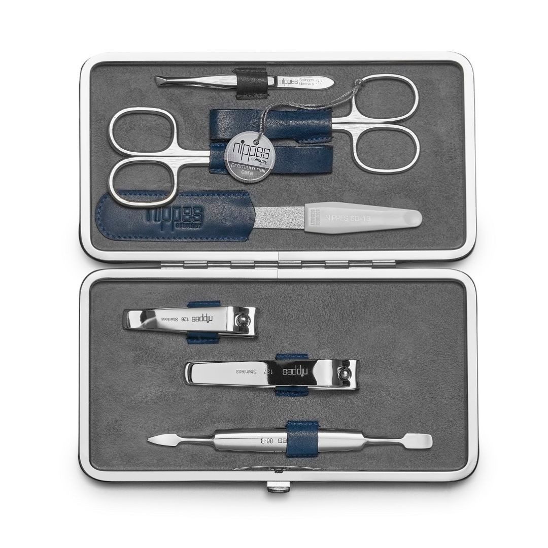 nippes Solingen Maniküre-Etui Maniküre-Set Vintage 7-tlg. Nagelpflege-Set, Antik-Rindsleder, 7 tlg., mit Fußnagelknipser