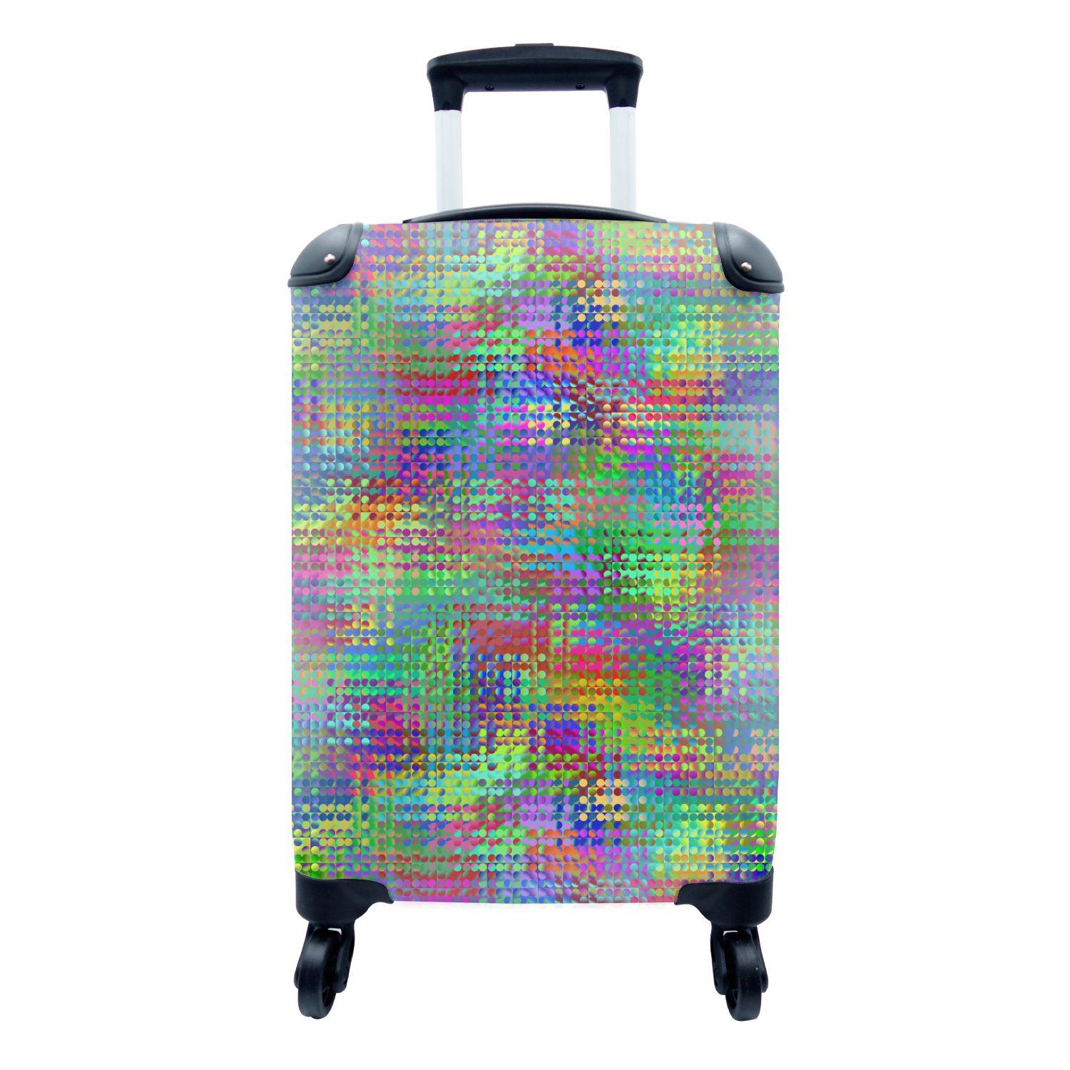 Handgepäck mit Regenbogen, Rollen, Muster Reisetasche Trolley, rollen, - Psychedelisch Reisekoffer MuchoWow - für Ferien, 4 Handgepäckkoffer