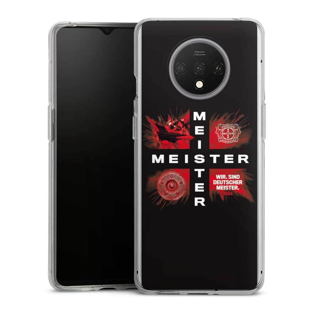 DeinDesign Handyhülle Bayer 04 Leverkusen Meister Offizielles Lizenzprodukt, OnePlus 7T Silikon Hülle Bumper Case Handy Schutzhülle