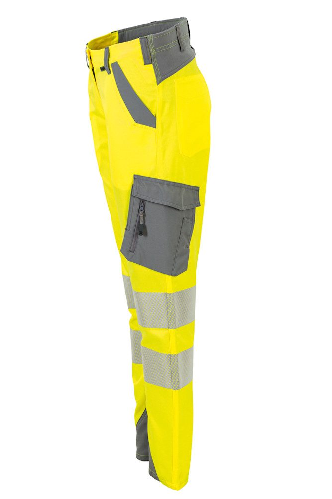 Planam Arbeitsbundhose PLANAM Damen Bundhose NORIT-WARNSCHUTZ Gelb/Zink