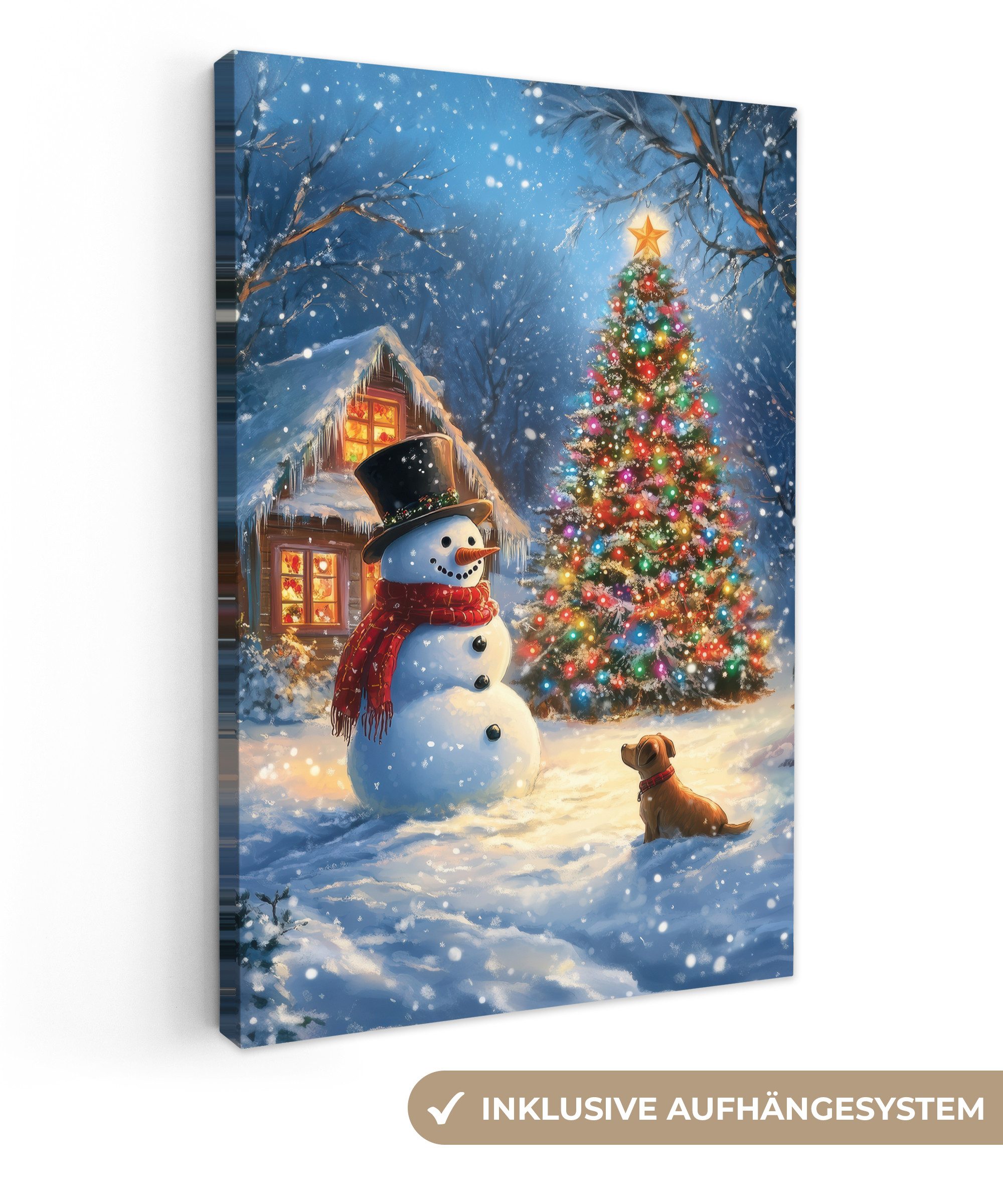 OneMillionCanvasses® Leinwandbild Weihnachtswunder - Winterabend - Farbenfr günstig online kaufen