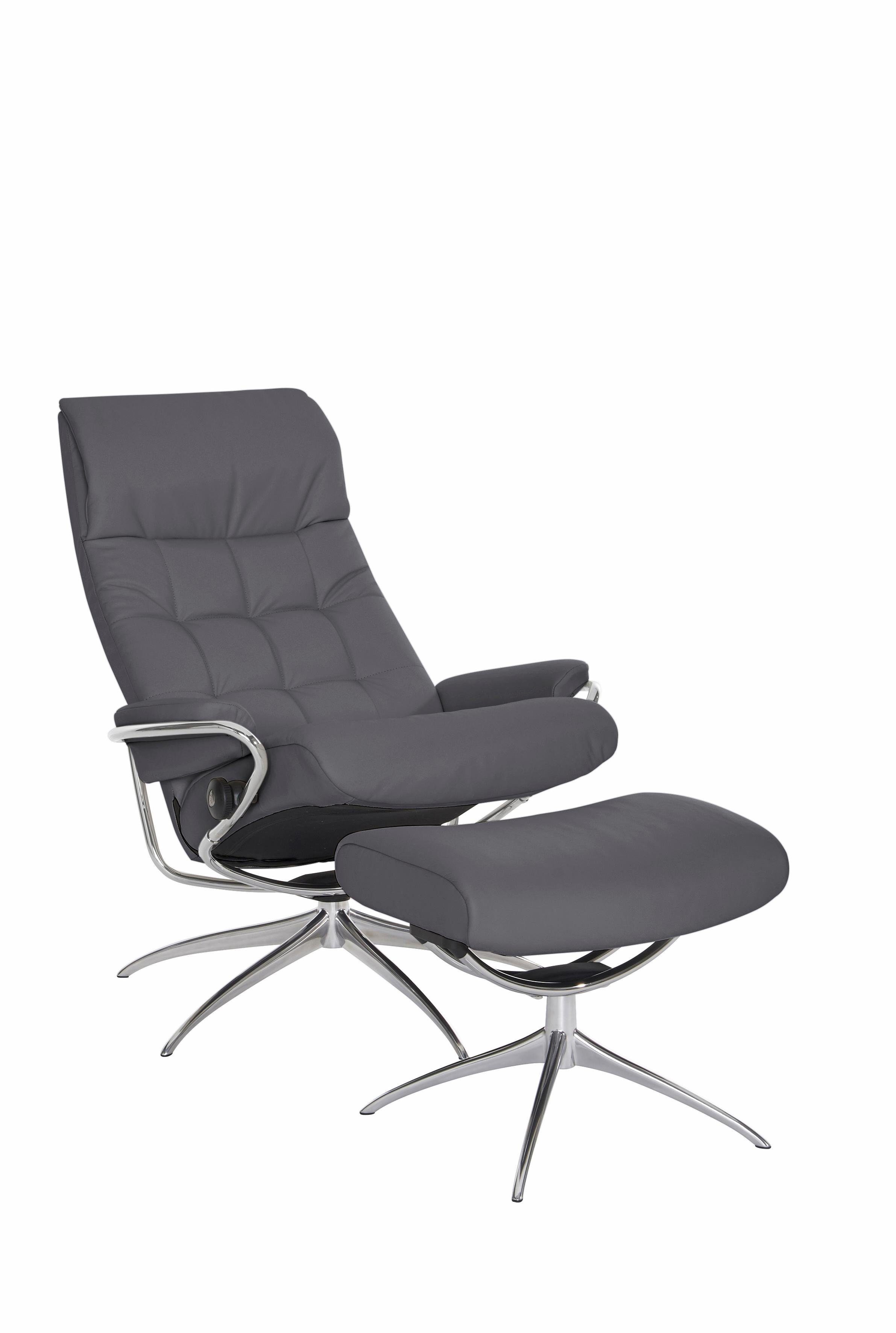 Stressless® Relaxsessel London (Set, Relaxsessel mit Hocker), mit Hocker, High Back, mit Star Base, Gestell Chrom