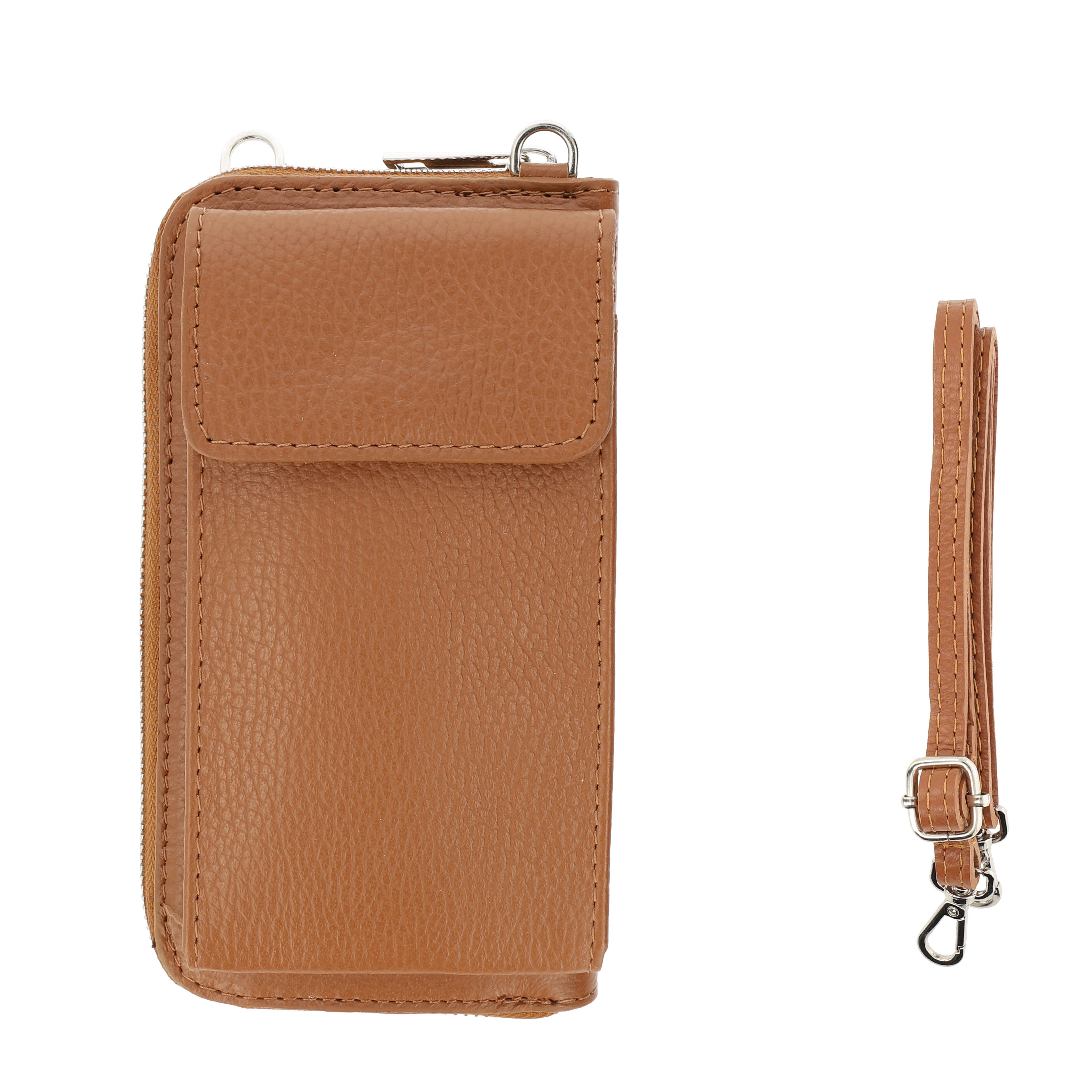 Botego Handytasche mit Geldbörse zum Umhängen, Handytasche Leder, Umhängetasche Damen