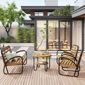 Celya Gartenlounge-Set 4er-Set Terassenmöbel Gartenlounge Balkonmöbel, mit Sofa, 2 Stühle und 1 Tisch