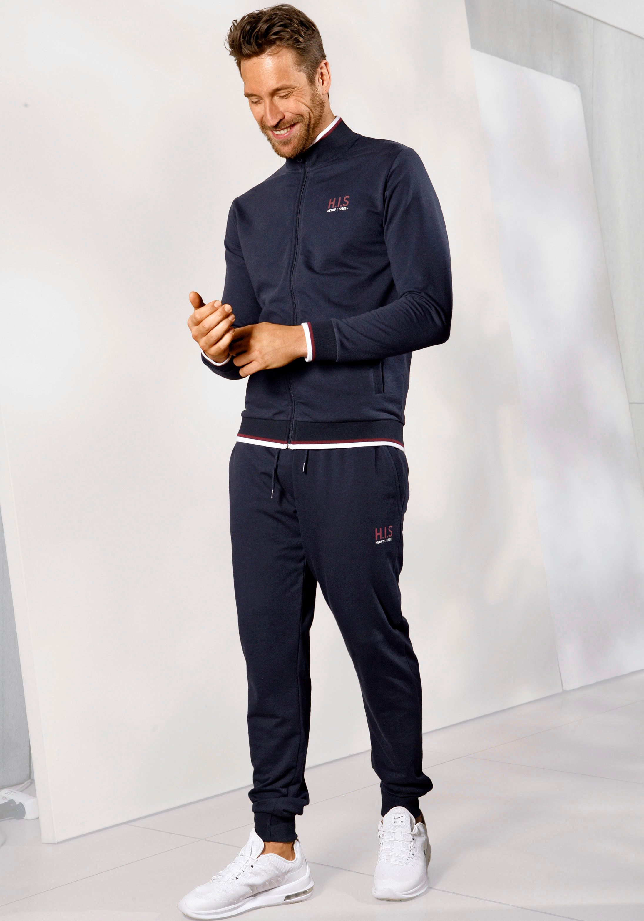 H.I.S Sweatjacke Stehkragen mit Streifen – Bild 5 von 5