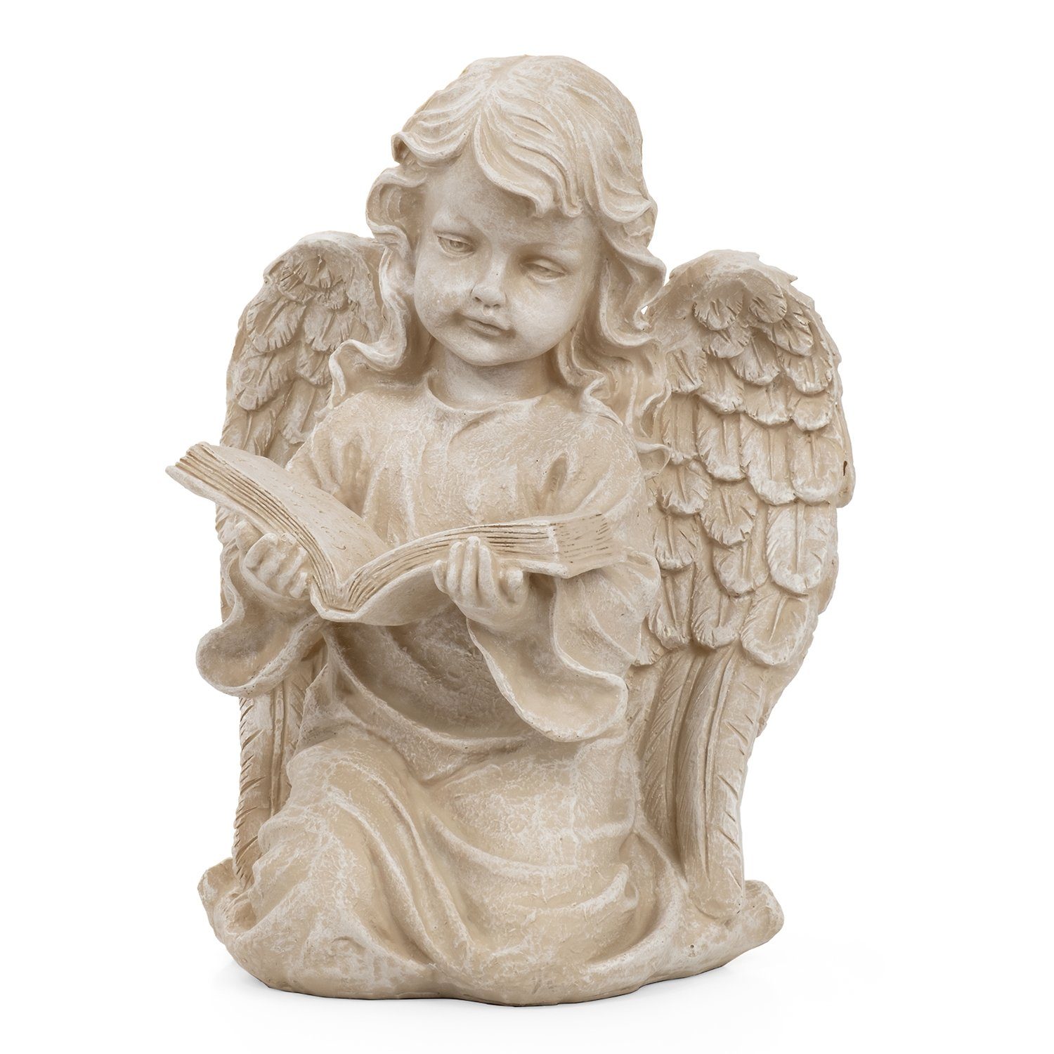 Engel Figuren Mädchen lässt Taube fliegen Deko Skulptur Engelchen