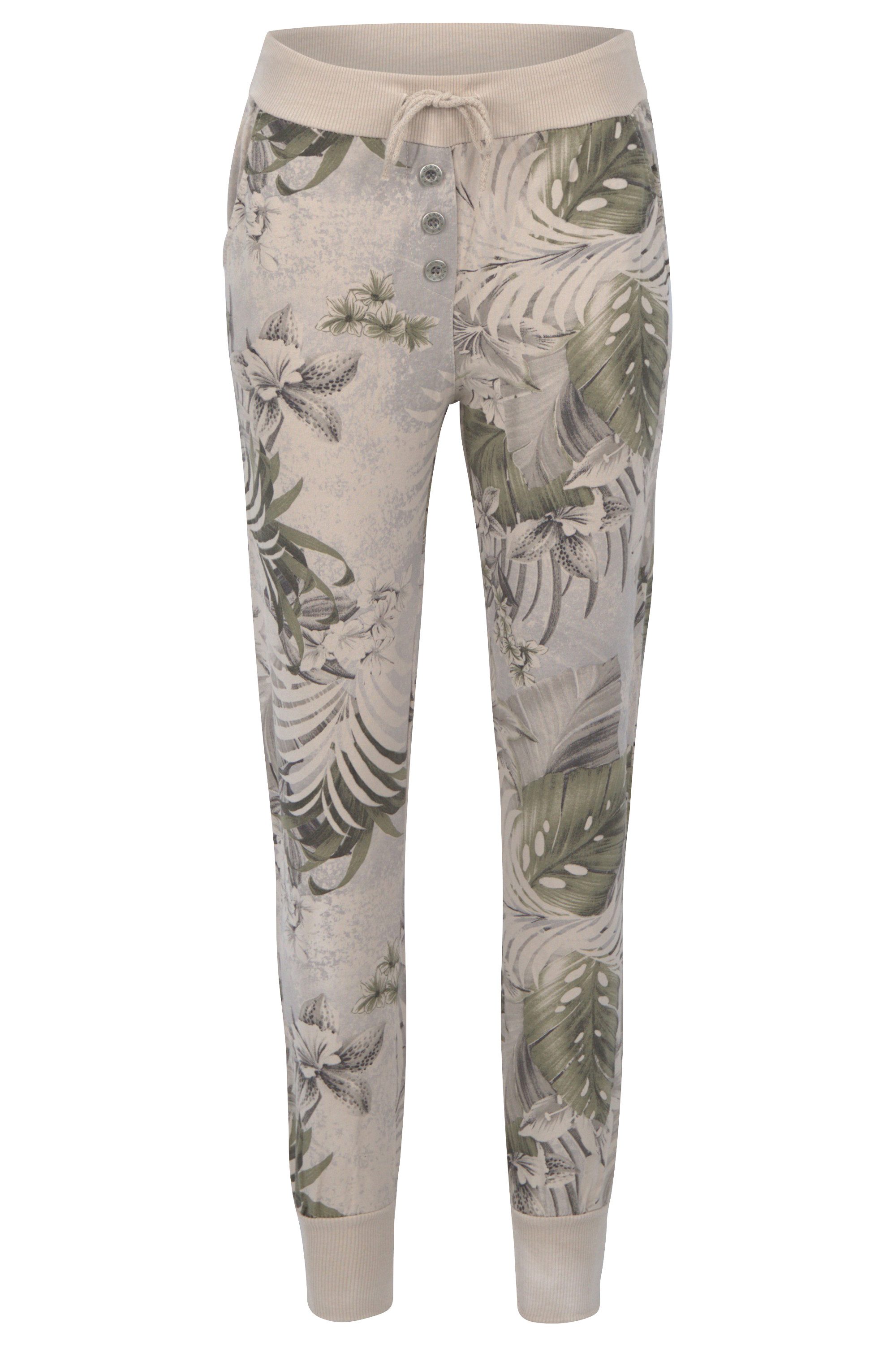 Jogginghose malito Damen Jogginghose mit Jungle Print, Sporthose mit Muster