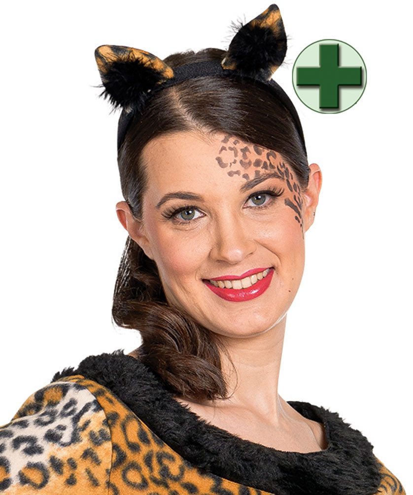 Karneval-Klamotten Kostüm Leoparden Katzen Damenkostüm mit Haarreif, Frauen günstig online kaufen