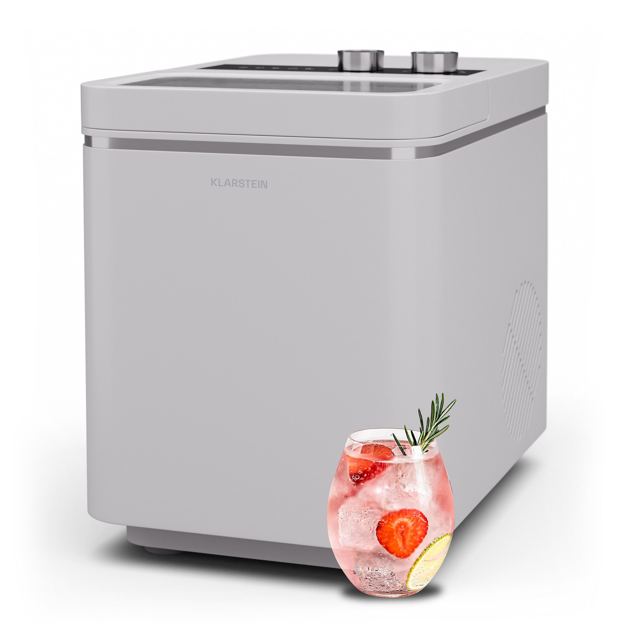 Klarstein Eiswürfelmaschine IceCraft Eiswürfelbereiter, Bulleteis für Zuhause 12kg/Tag LED Display 1,3 L Eiswürfelbereiter