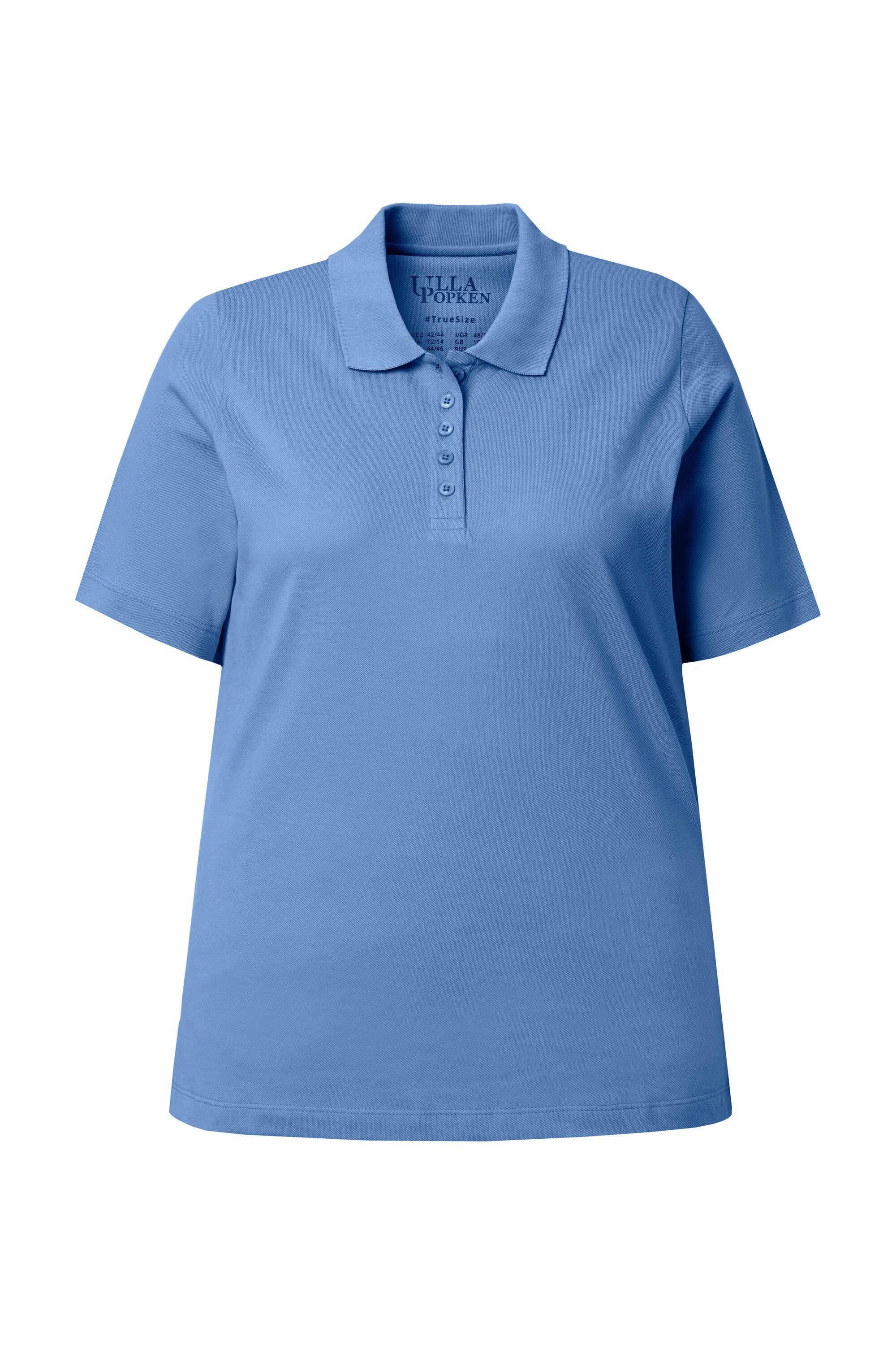 Ulla Popken Poloshirt Poloshirt längere Knopfleiste Polokragen Halbarm günstig online kaufen