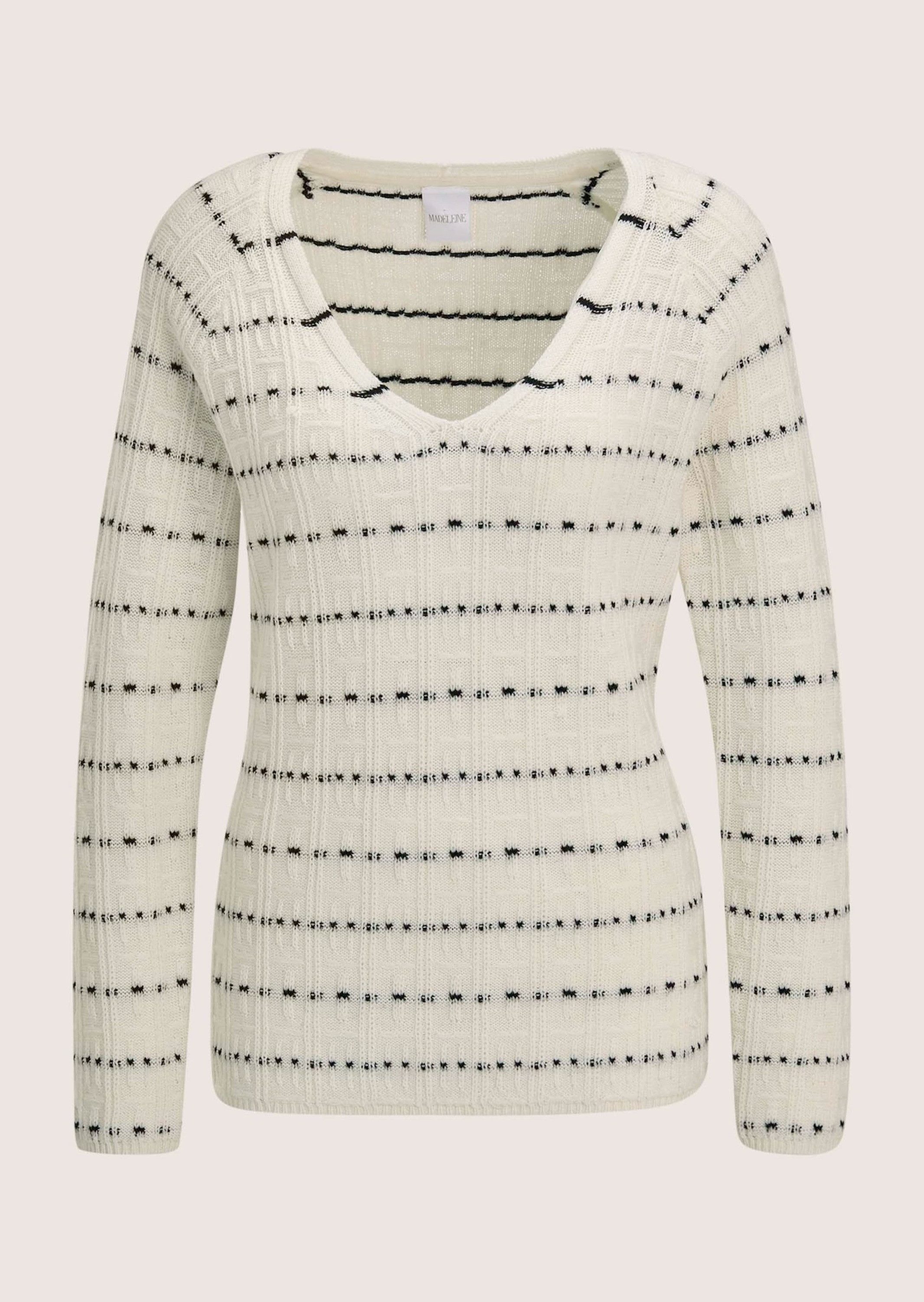 Strickpullover Eleganter Wollpullover mit V-Ausschnitt