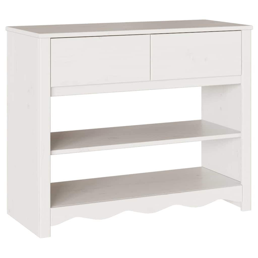 vidaXL Konsolentisch Konsolentisch mit Schubladen Drammen Weiß 89,5 x 37 x 73 cm (1-St)