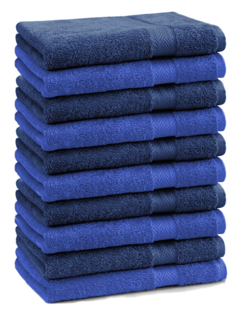 Betz Seiftuch 10 Stück Seiftücher Premium 100% Baumwolle Seiflappen-Set 30x30 cm Farbe dunkelblau und royalblau